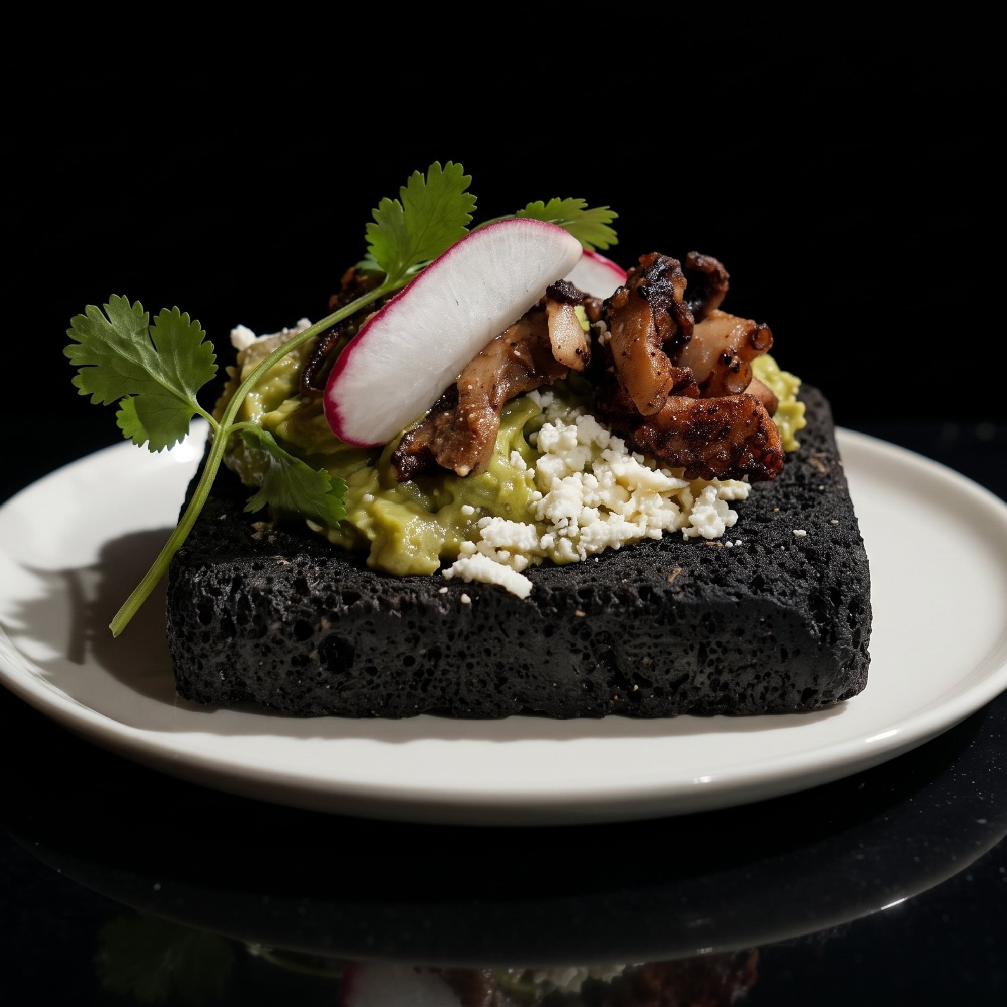 Guacamole with Octopus Crackling