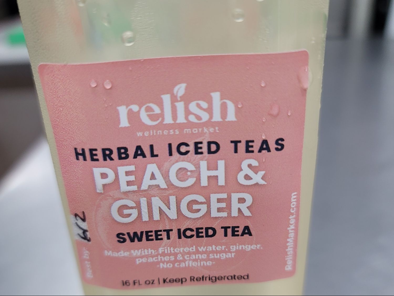 Herbal Peach & Ginger Sweet Iced Tea by Relish Wellness Market