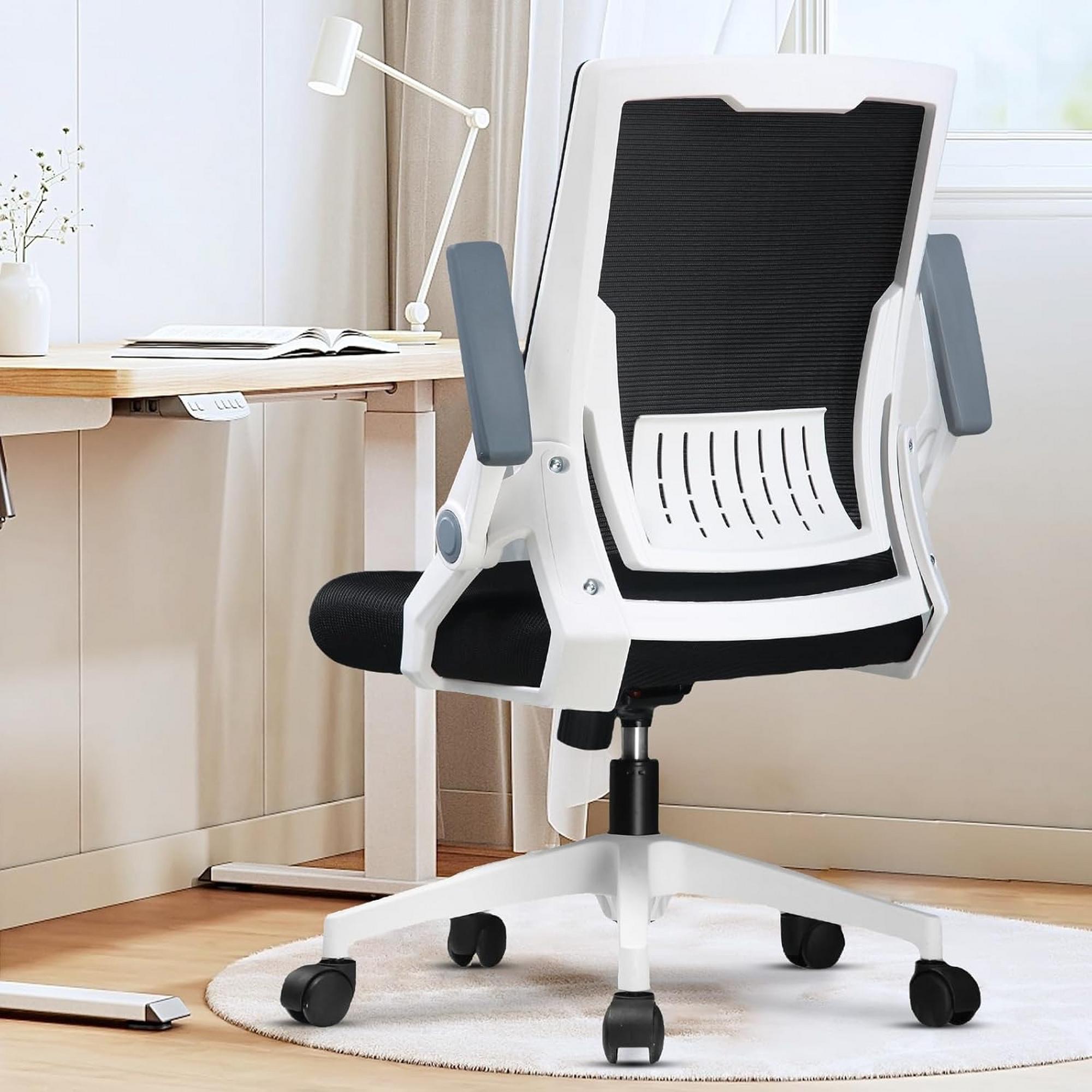 Ergonomic Office Chair - Black w/White Trim