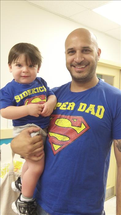 Super Kid and his Super Dad on Superhero day!