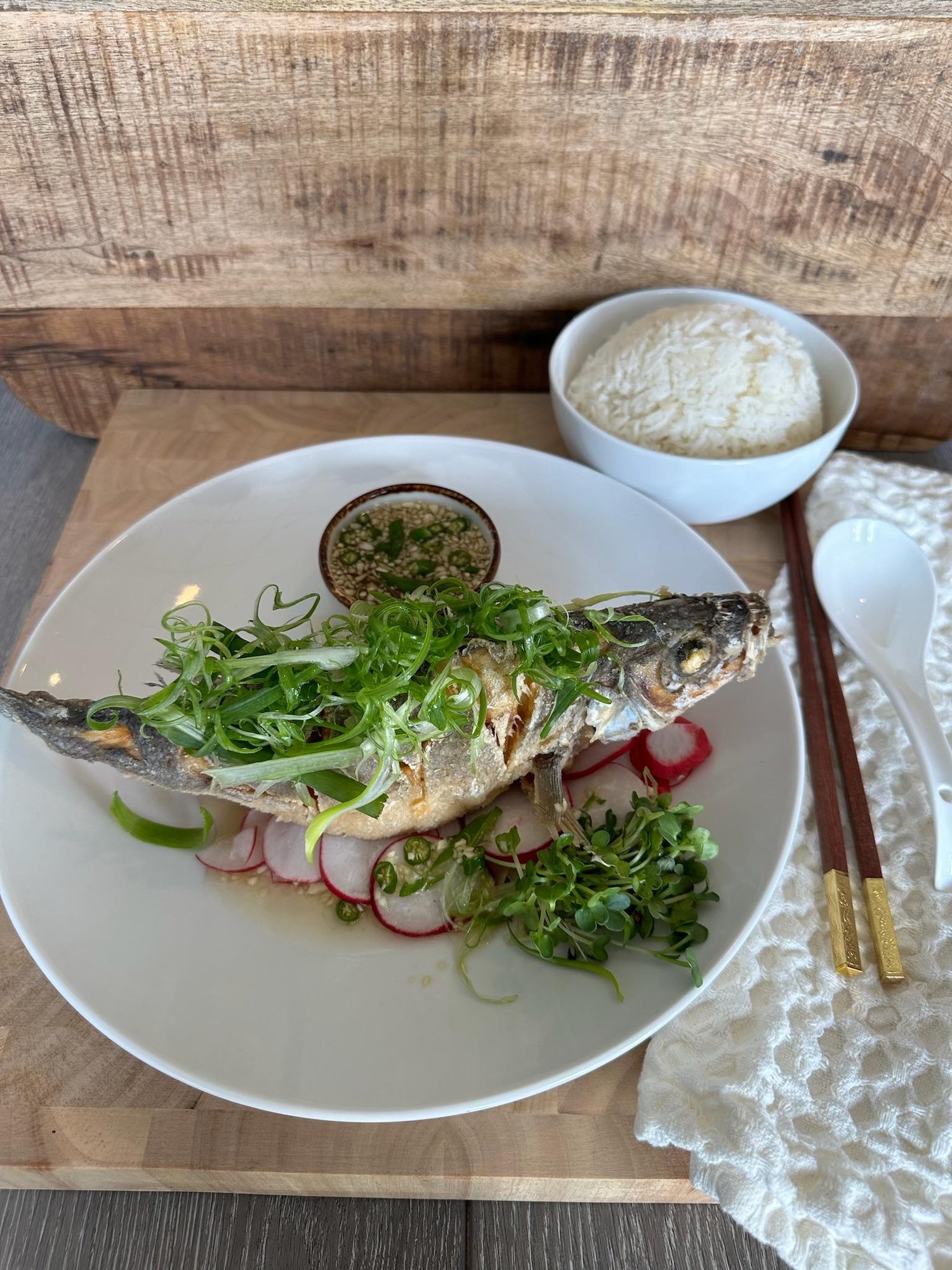 Crispy Whole Branzino