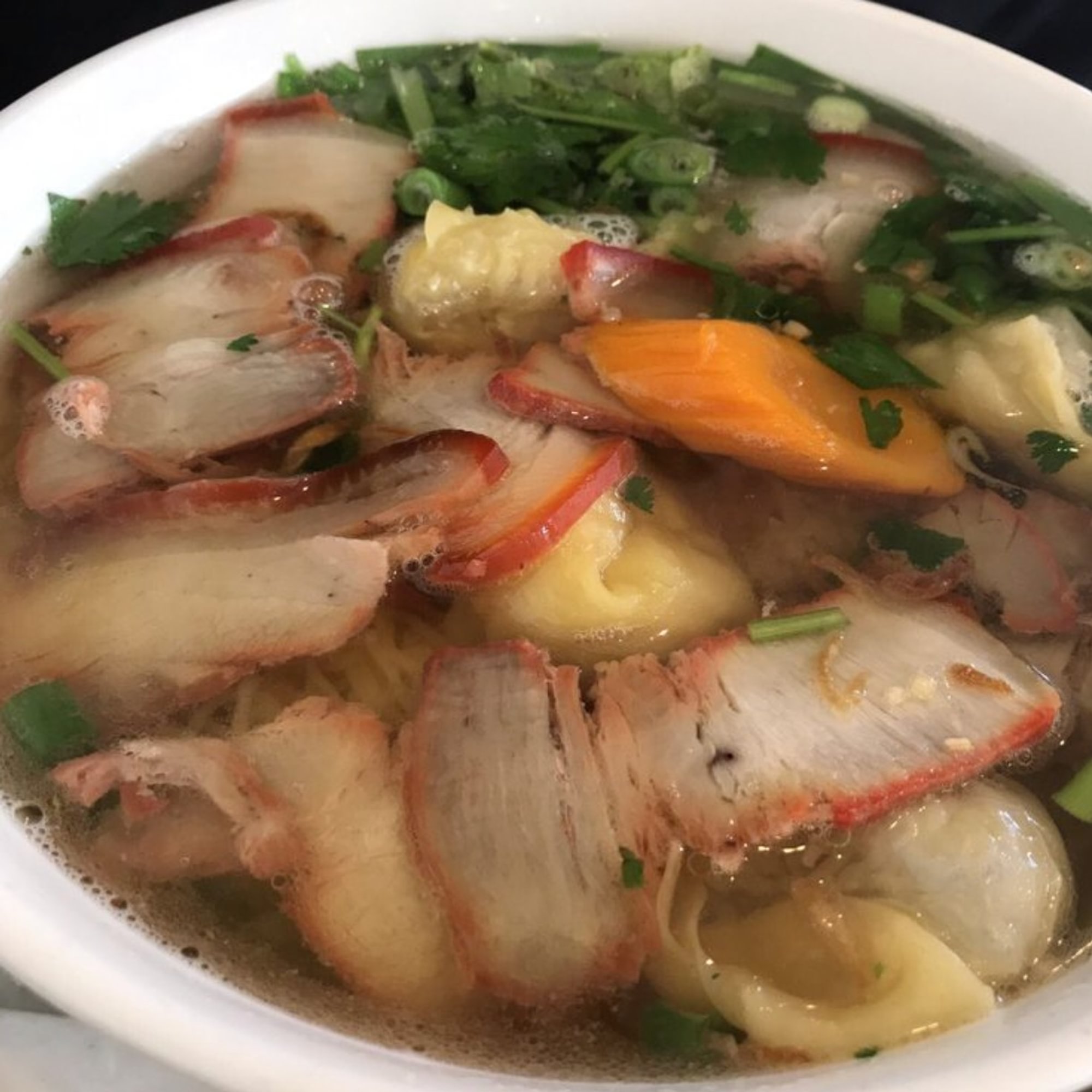 Shrimp & BBQ Pork Belly Noodle Soup