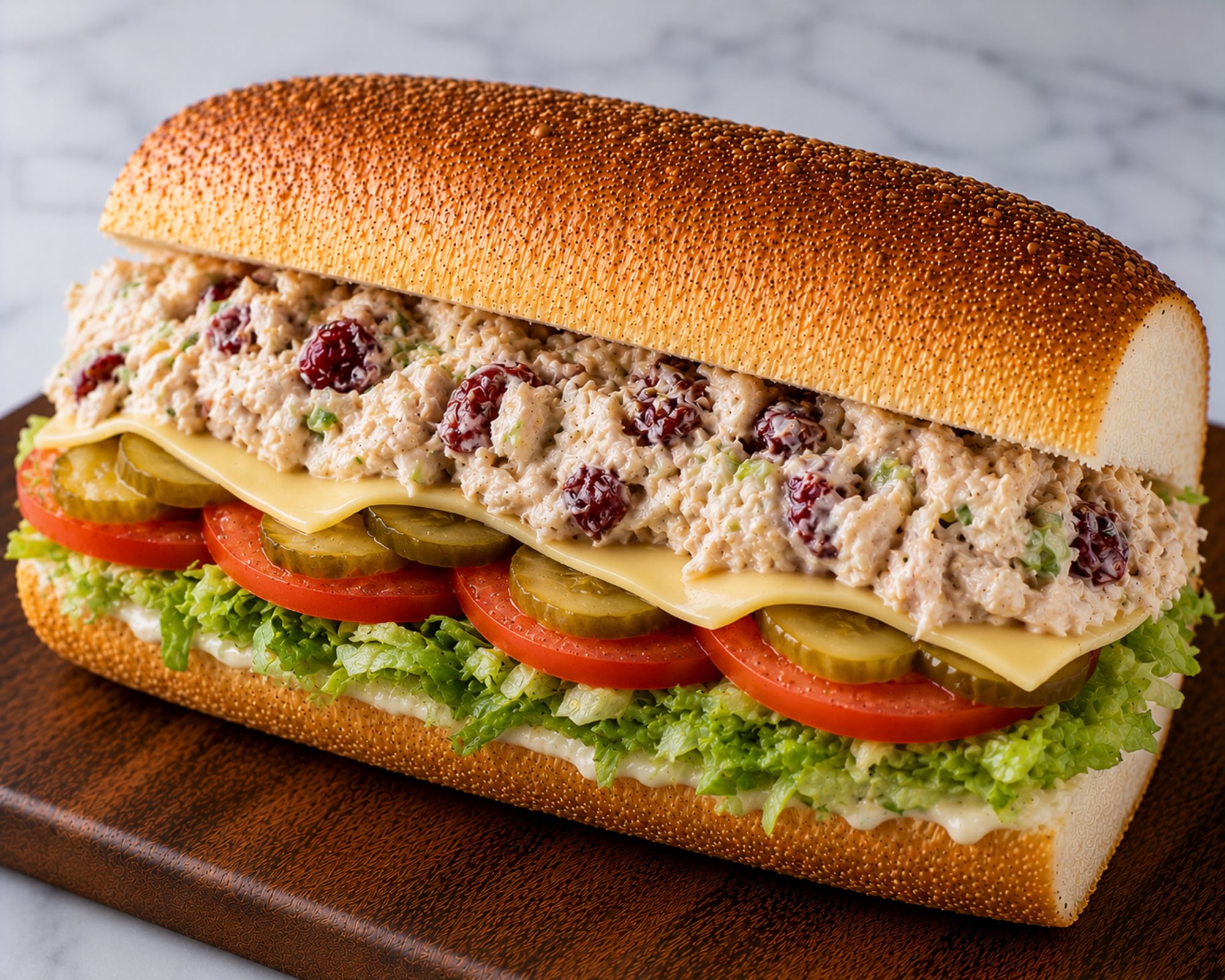 Chicken Salad with Cranberries Sandwich