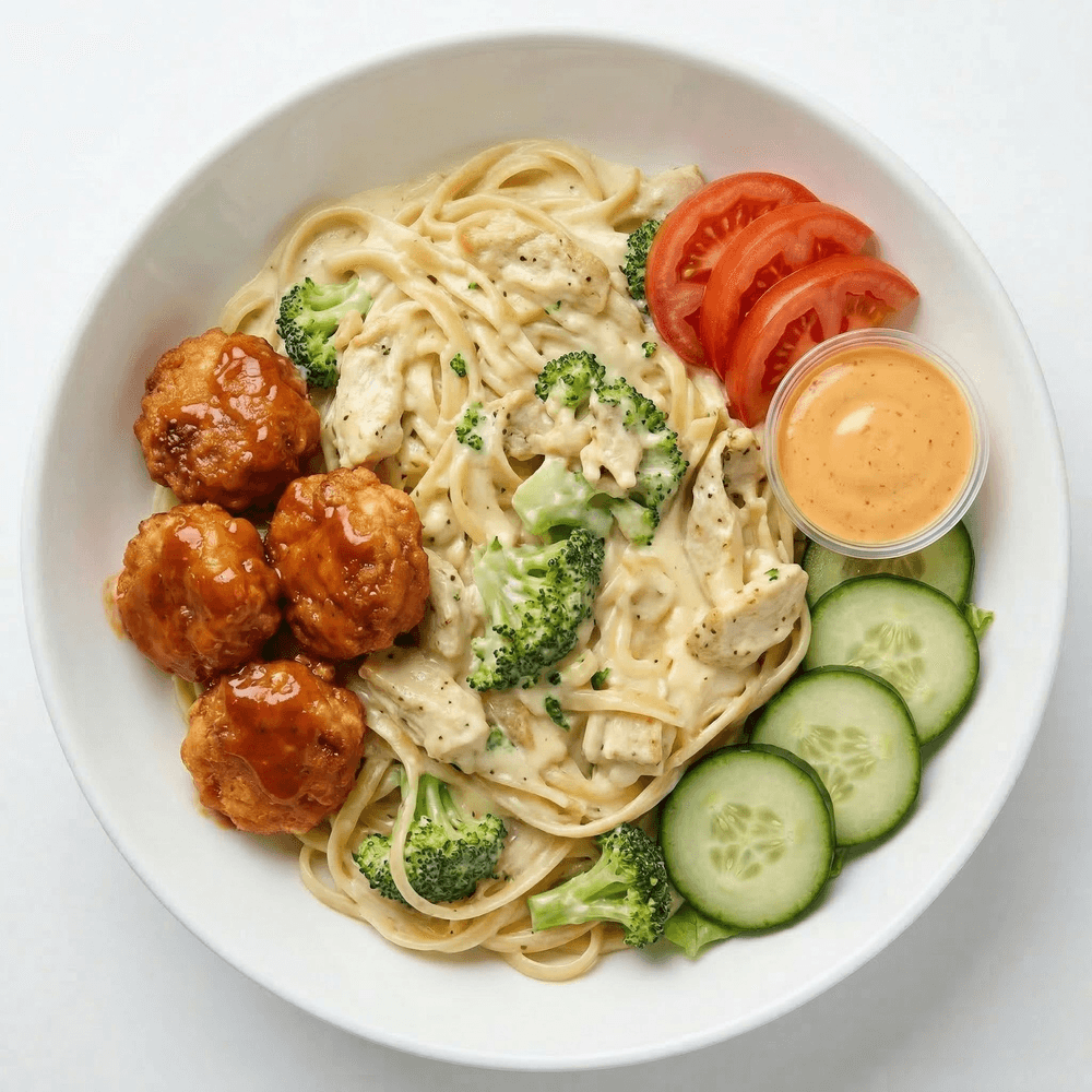 Chicken Alfredo with Broccoli Dinner