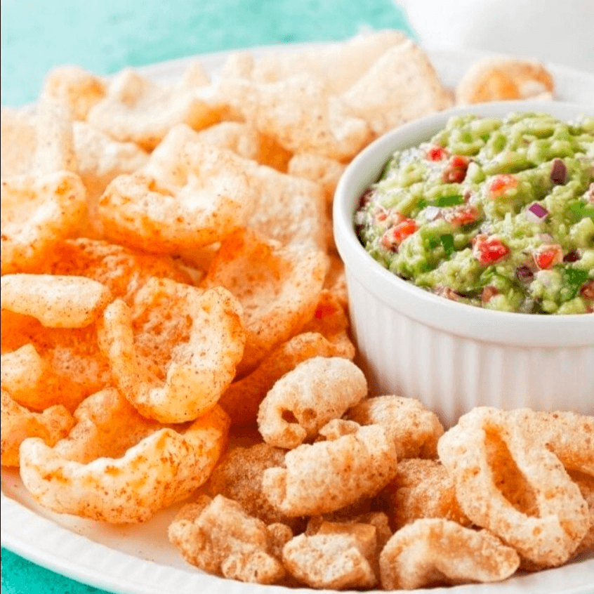 Chicharrones and guacamole