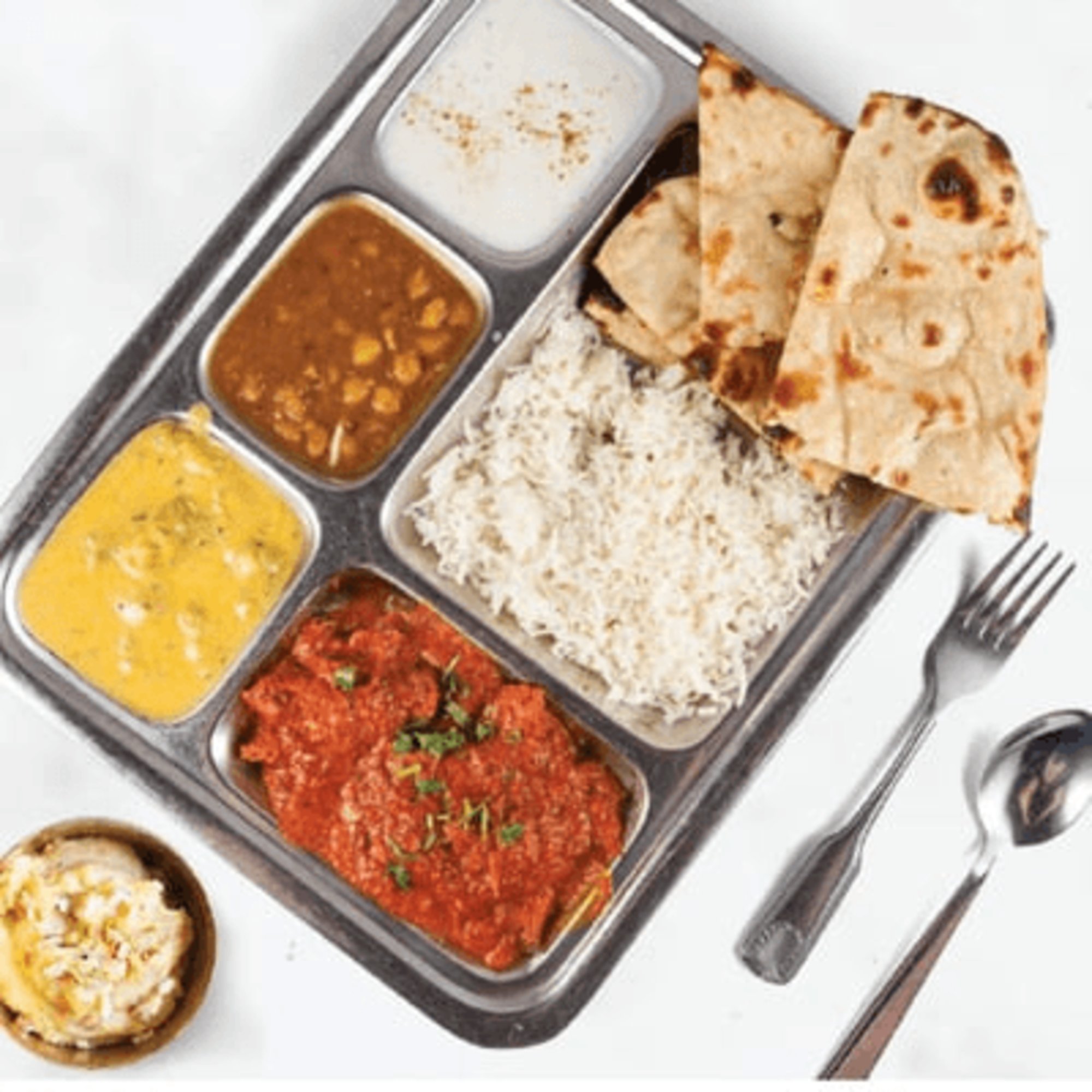 Vegetable Thali with Dessert