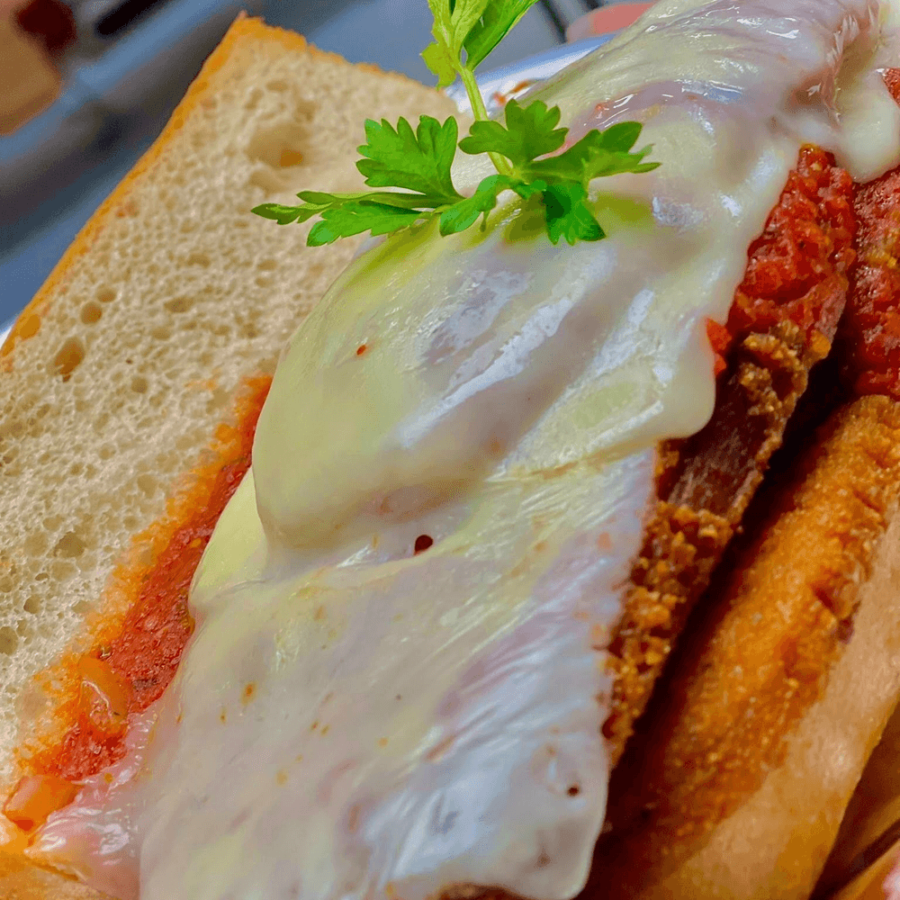 Eggplant Parmigiana Sandwich