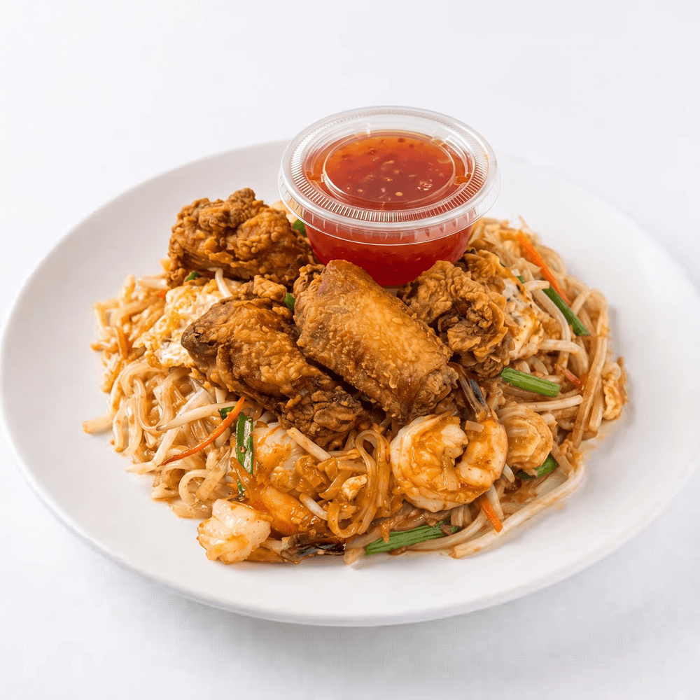 Pad Thai W/ 5 Pcs Chicken Wings