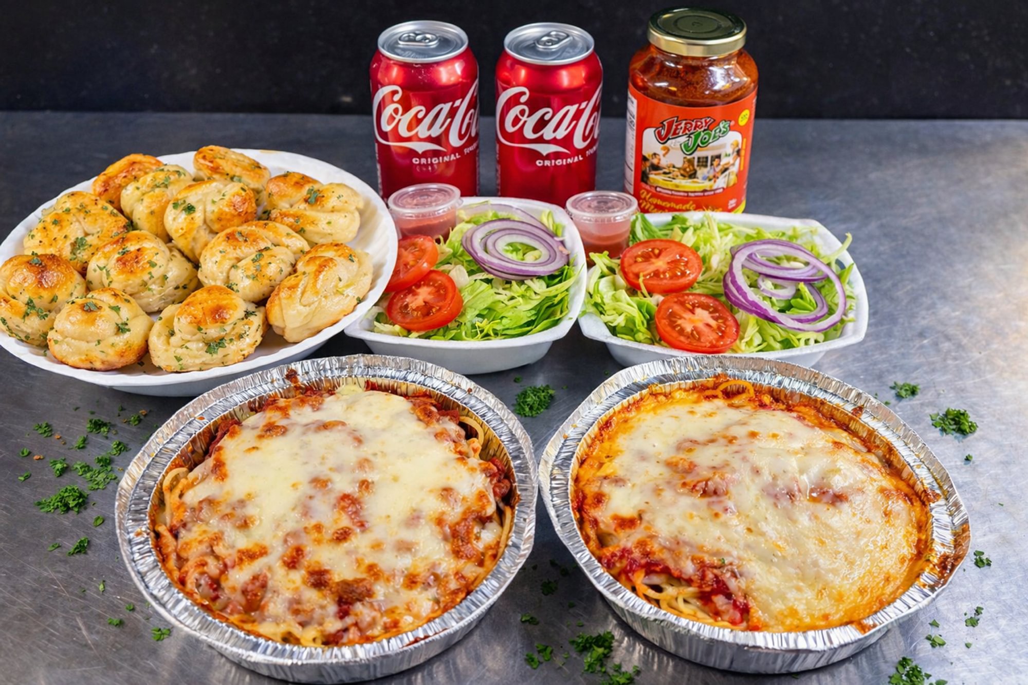 2 Dinner Special, 2 Dinner Salads, & 2 Canned Sodas Special