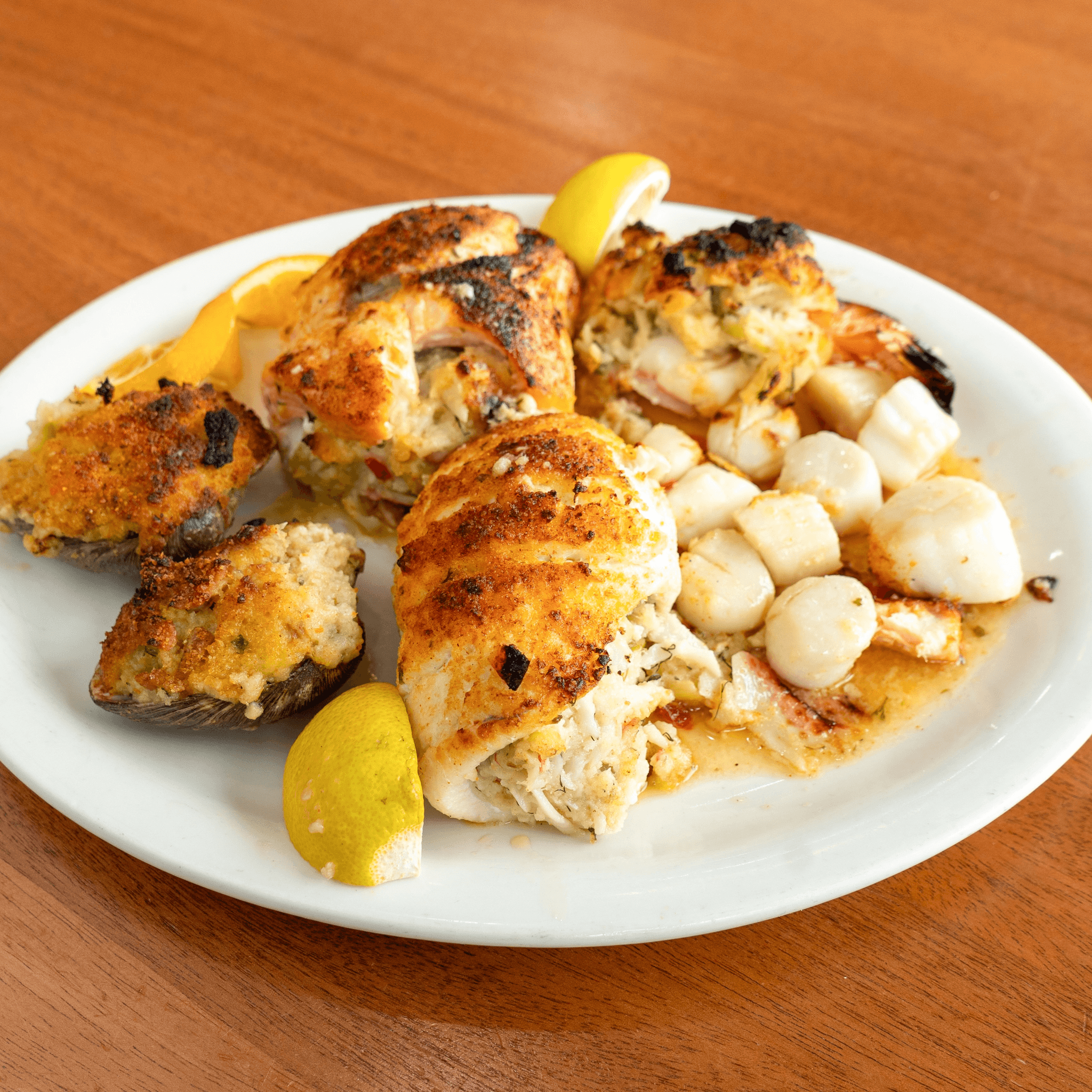 Broiled seafood combo