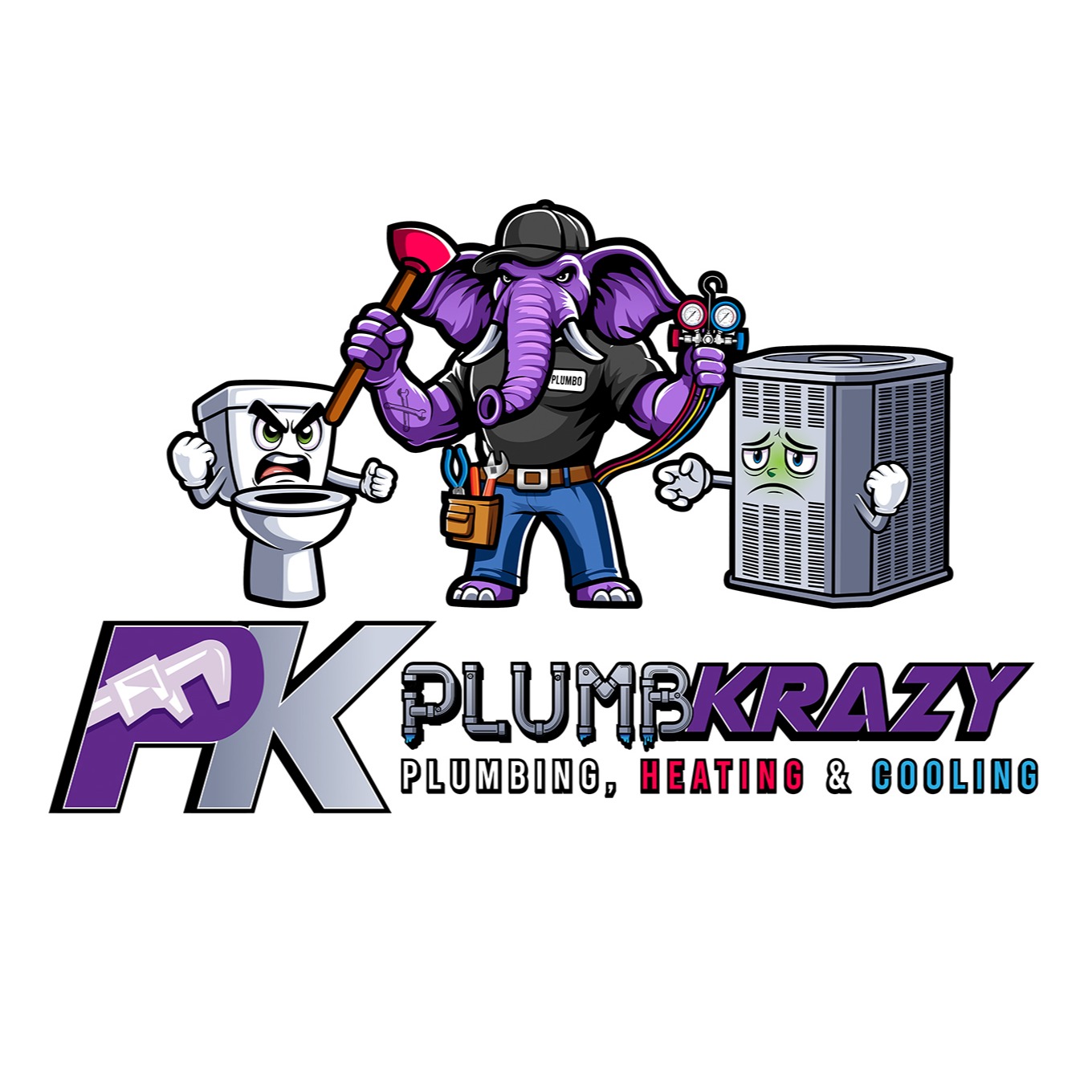 Plumb Krazy Plumbing, Heating &amp; Cooling Logo
