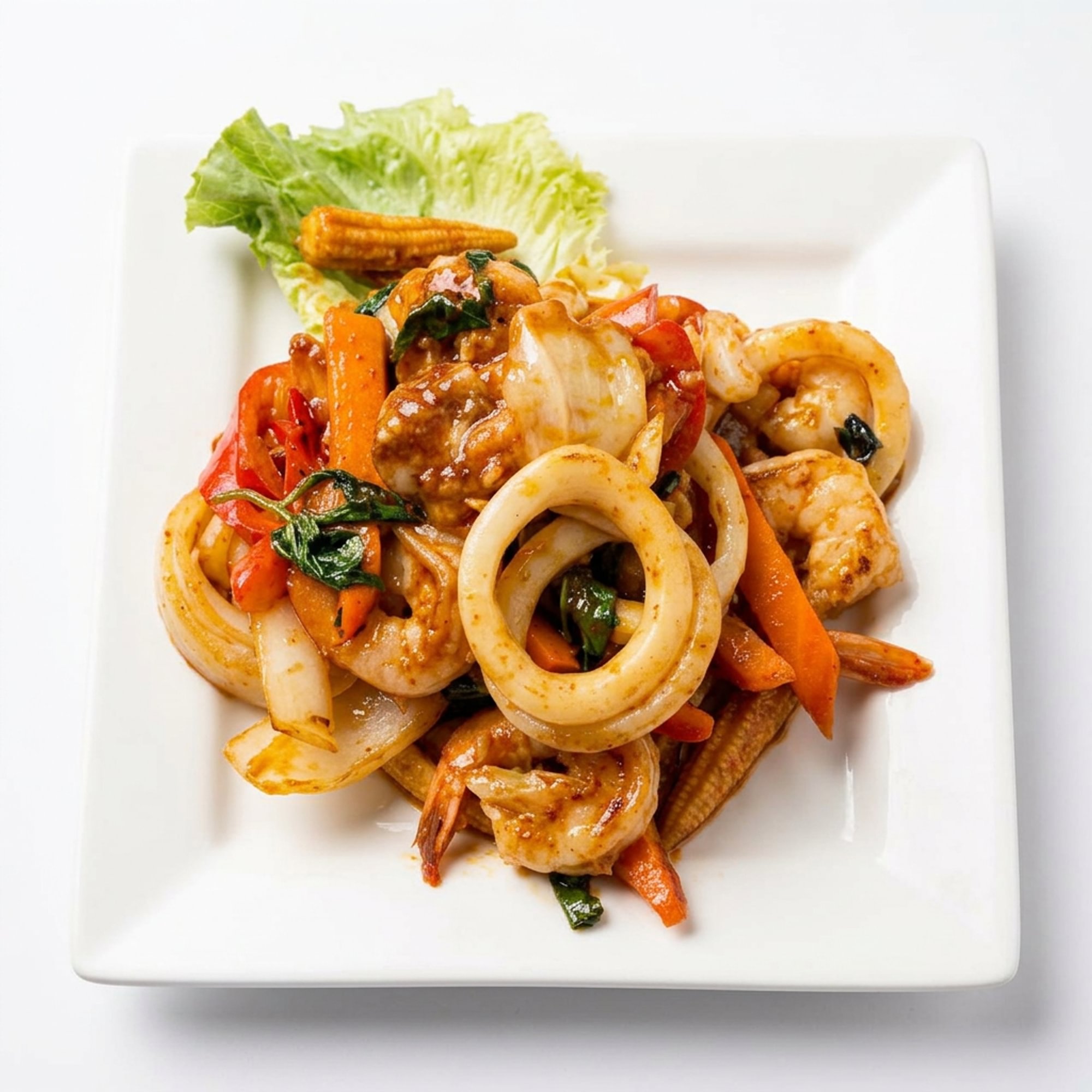 Seafood Prik Pow and Rice