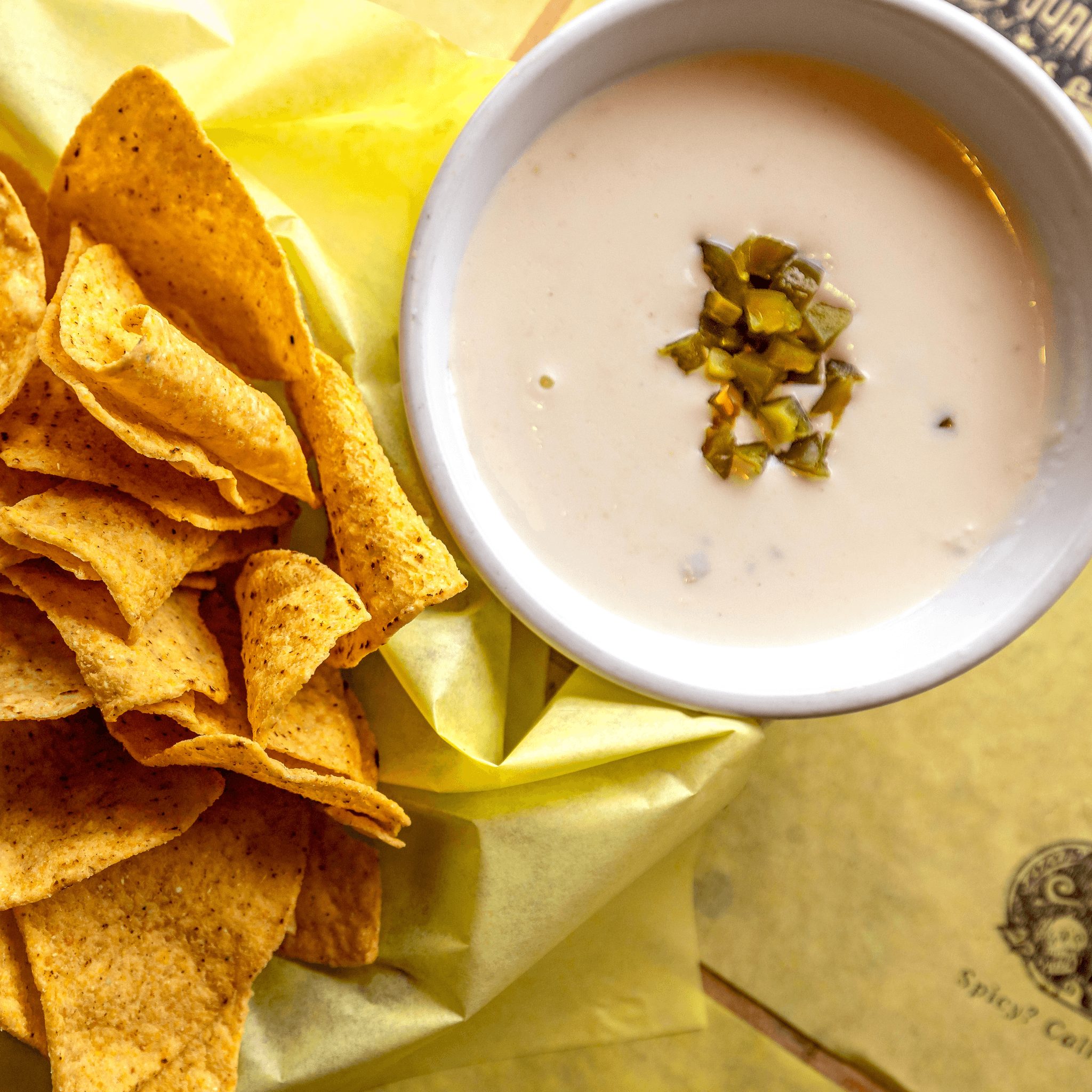 Chips and 6oz White Queso