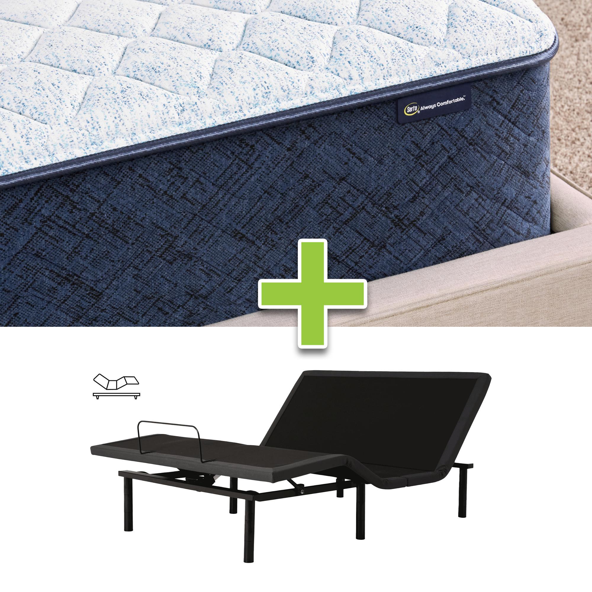 Baselogic Silver Adjustable Bed w/ Mattress - Queen