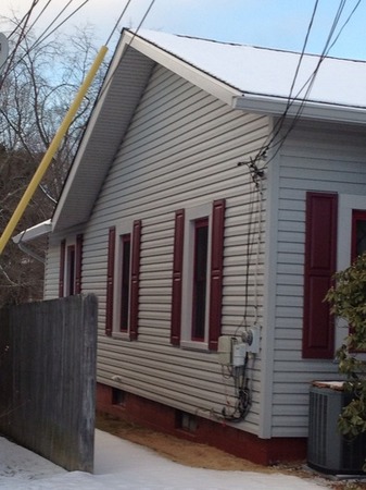 New siding on a home in Pittsburgh, Pennylvania. New siding on a home in Pittsburgh, Pennylvania.