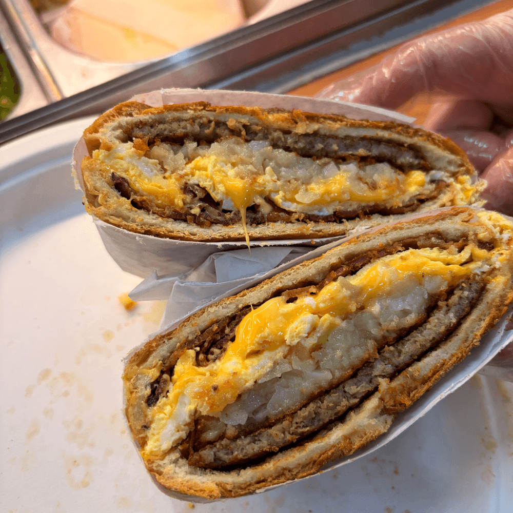 Bacon, Egg, Cheese & Hash Browns Sandwich