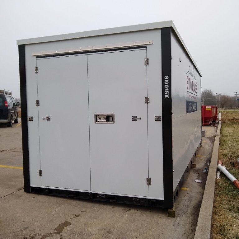 On site storage container delivered to a remodel in Highland, Illinois.
