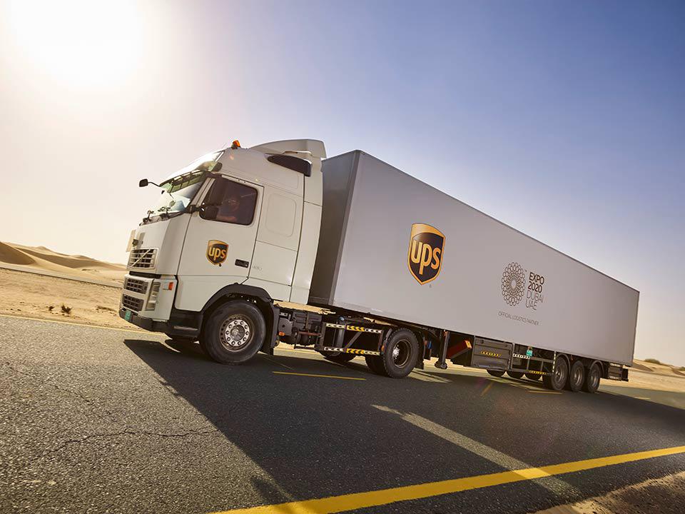 UPS freight shipping truck