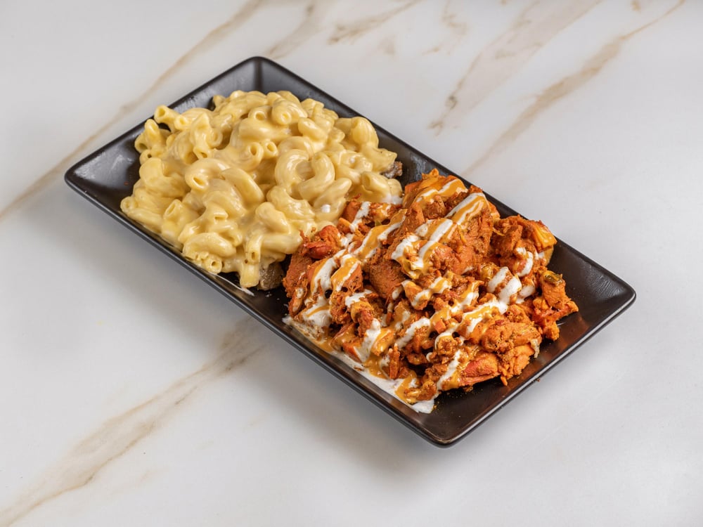 Chicken Over Mac & Cheese