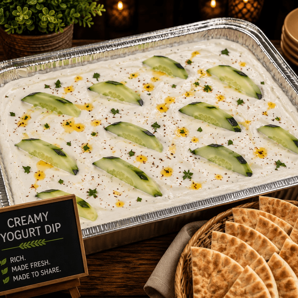 Creamy Yogurt Dip Half Tray Shallow + Bread