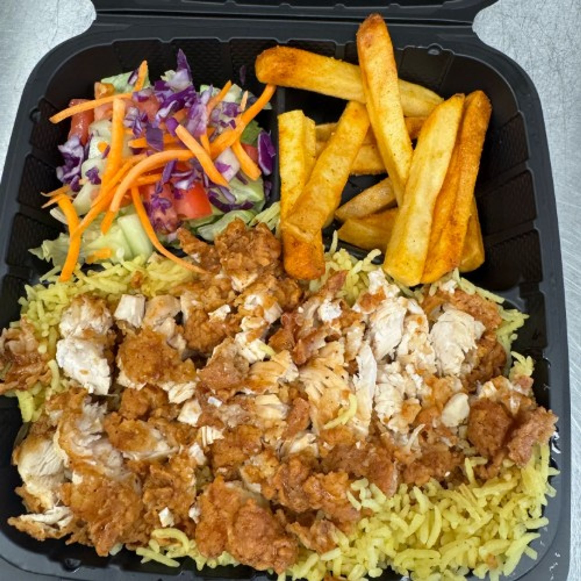 Crispy Chicken Over Rice