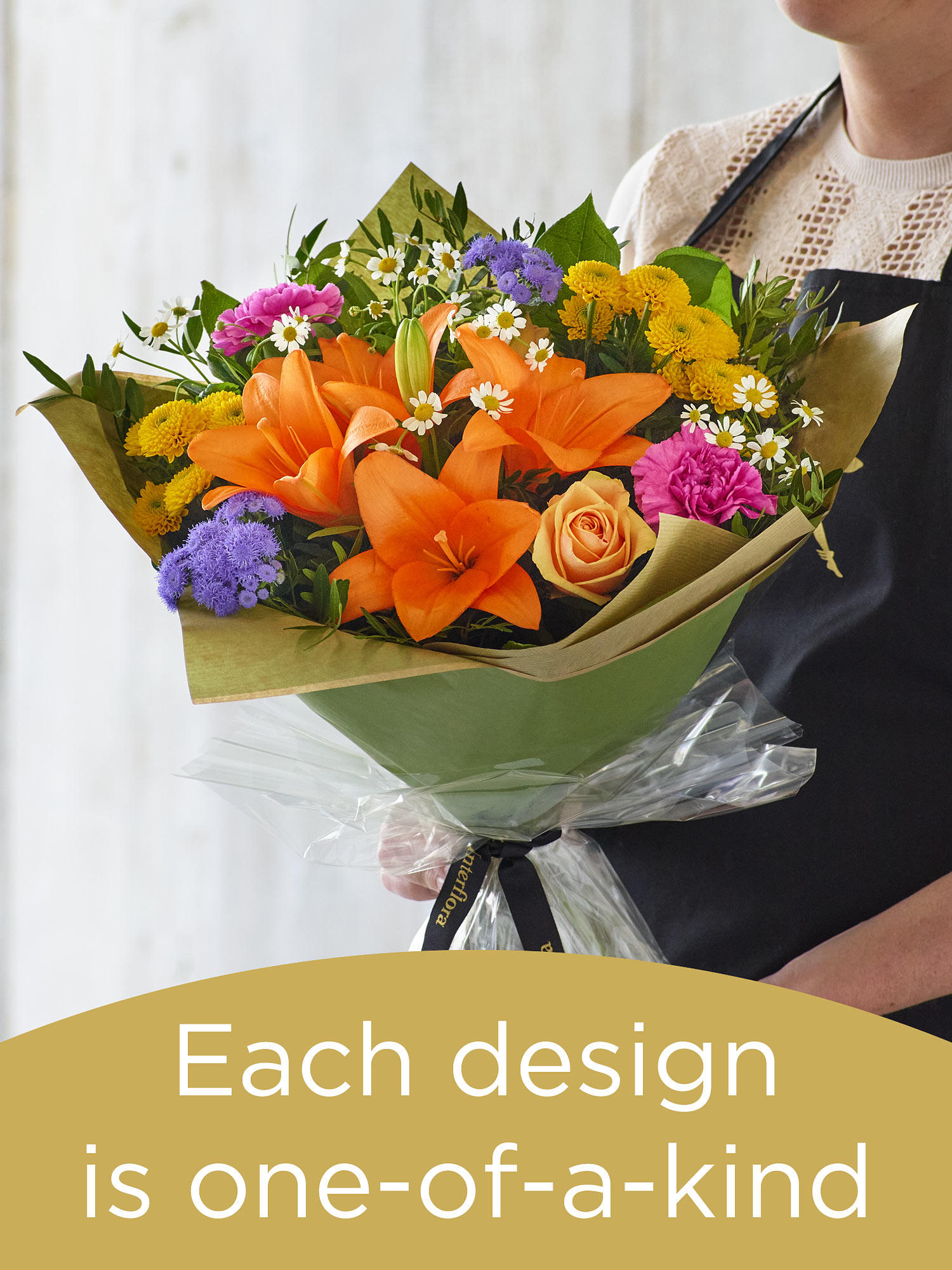 Summer hand-tied bouquet with the finest flowers