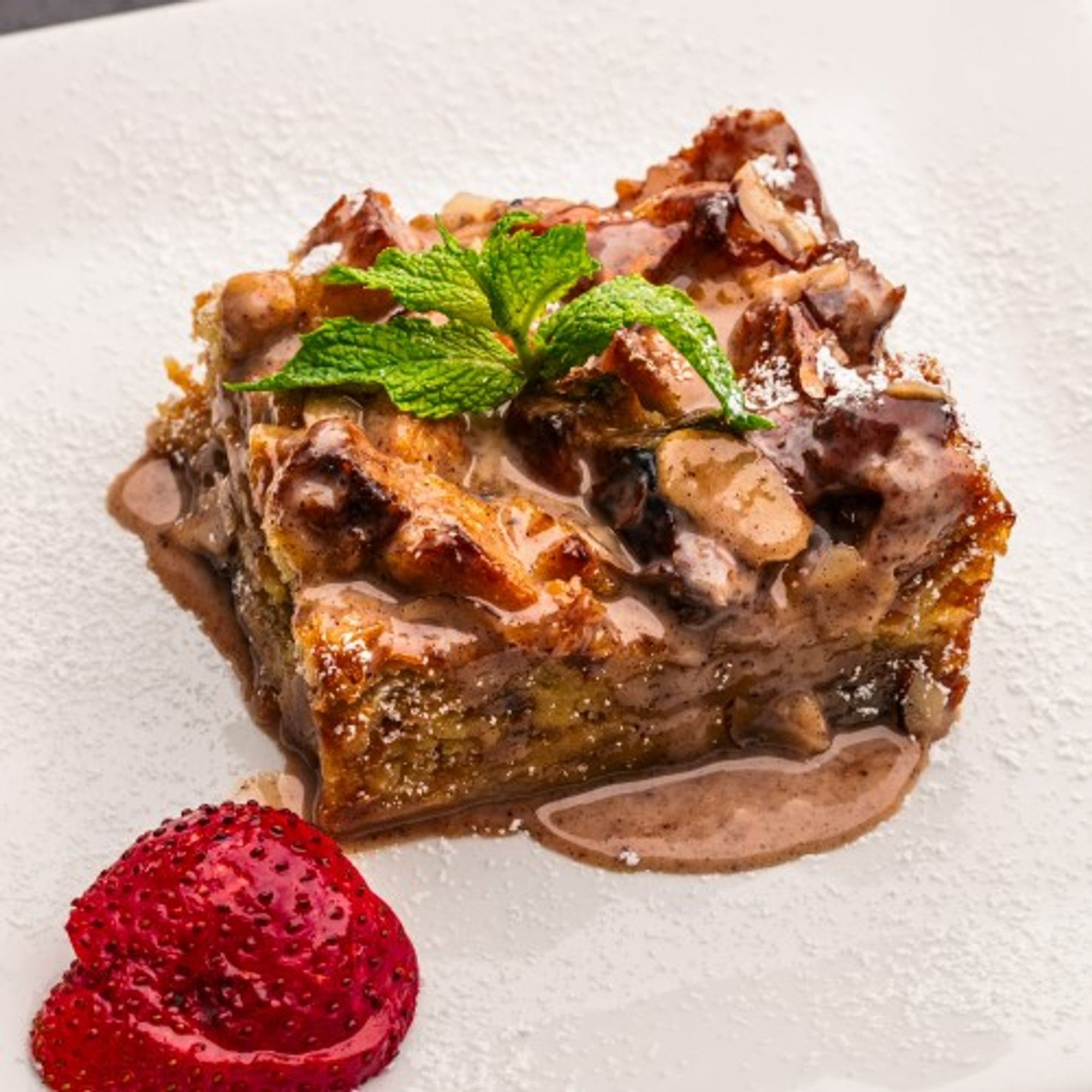 Brioche Bread Pudding w/ Almond Sauce