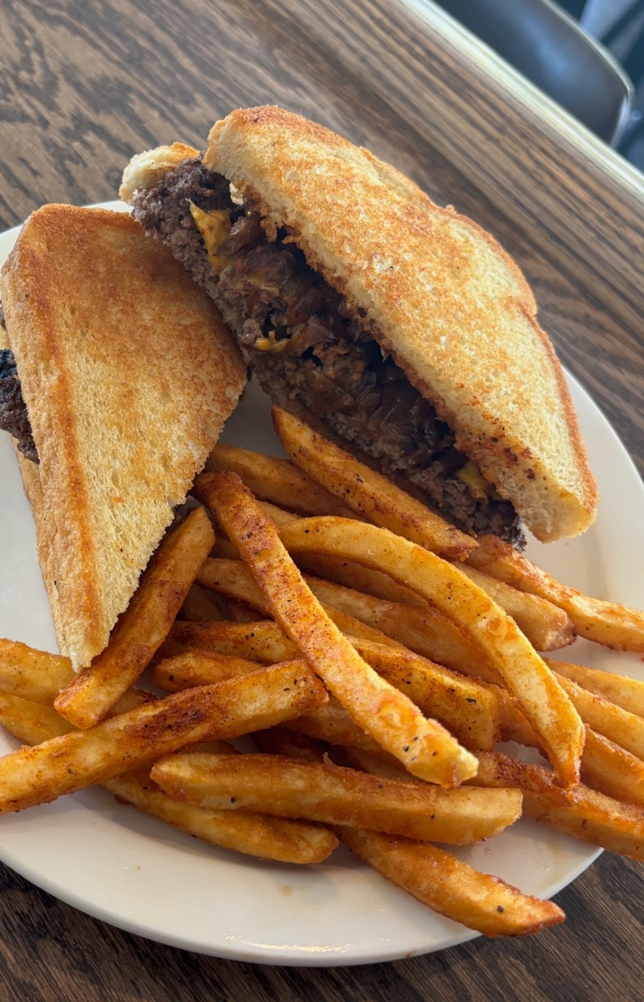 Everyday - Patty Melt w/ Caramelized Onions and Seasoned Fries