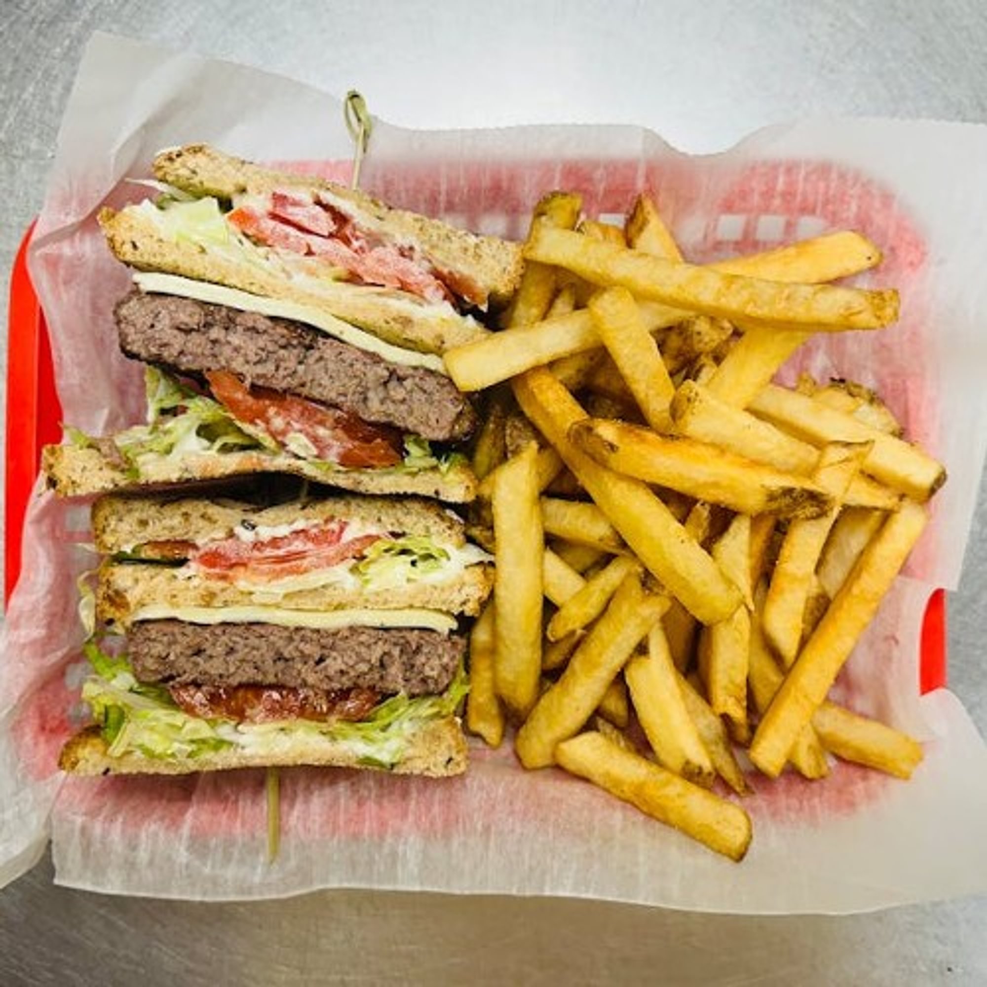 Cheeseburger Club Sandwich