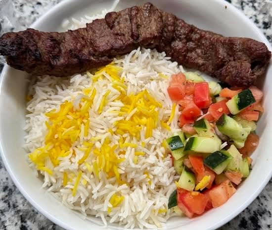 Kids kubideh with rice