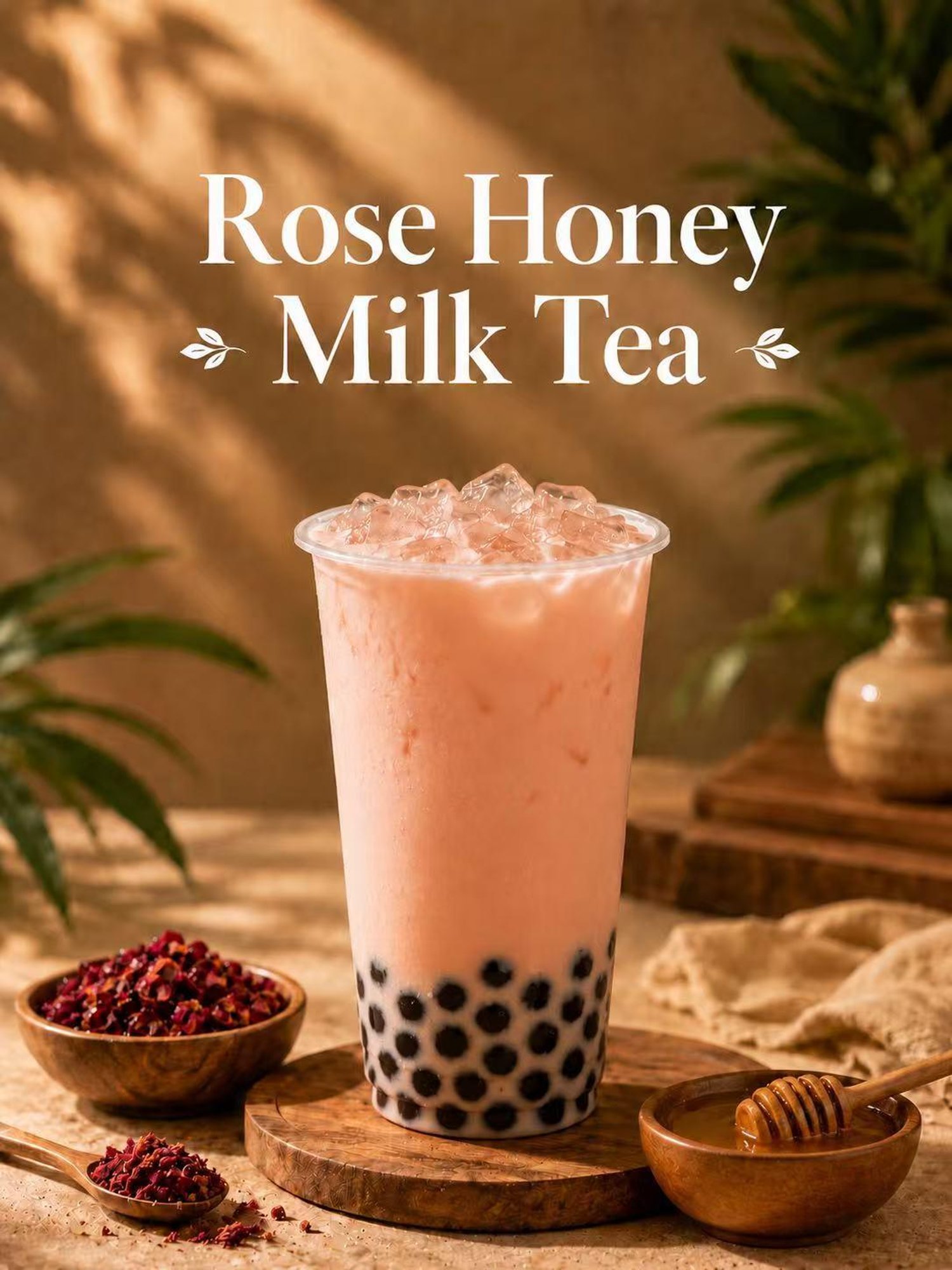 Rose Honey Boba Milk Tea