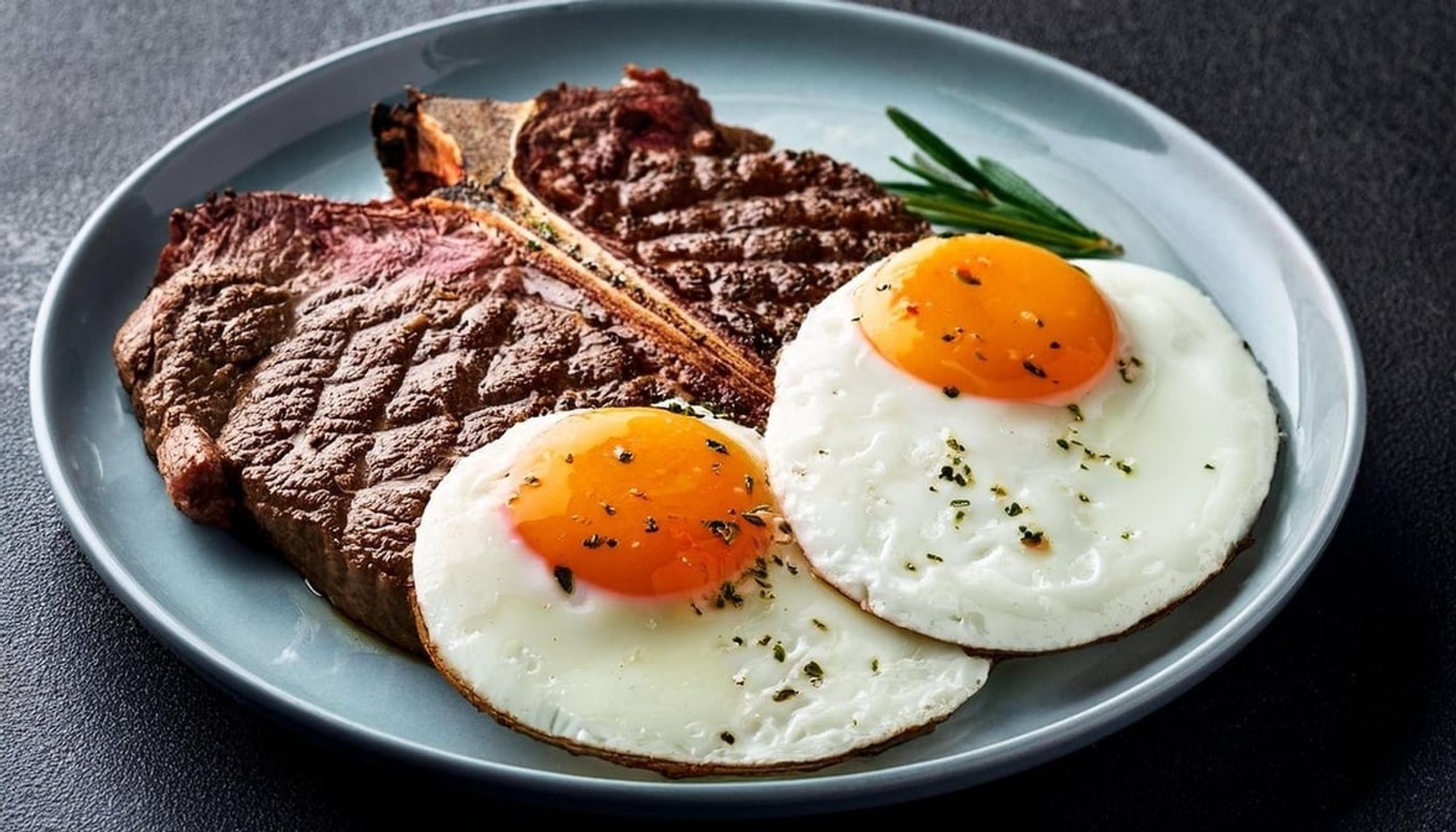 2 Eggs with New York Strip Steak