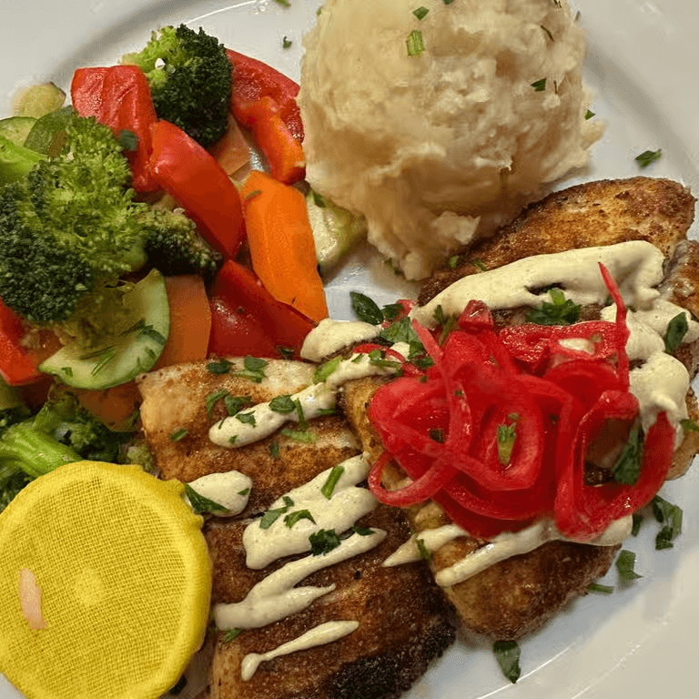 Cajun crusted catfish dinner