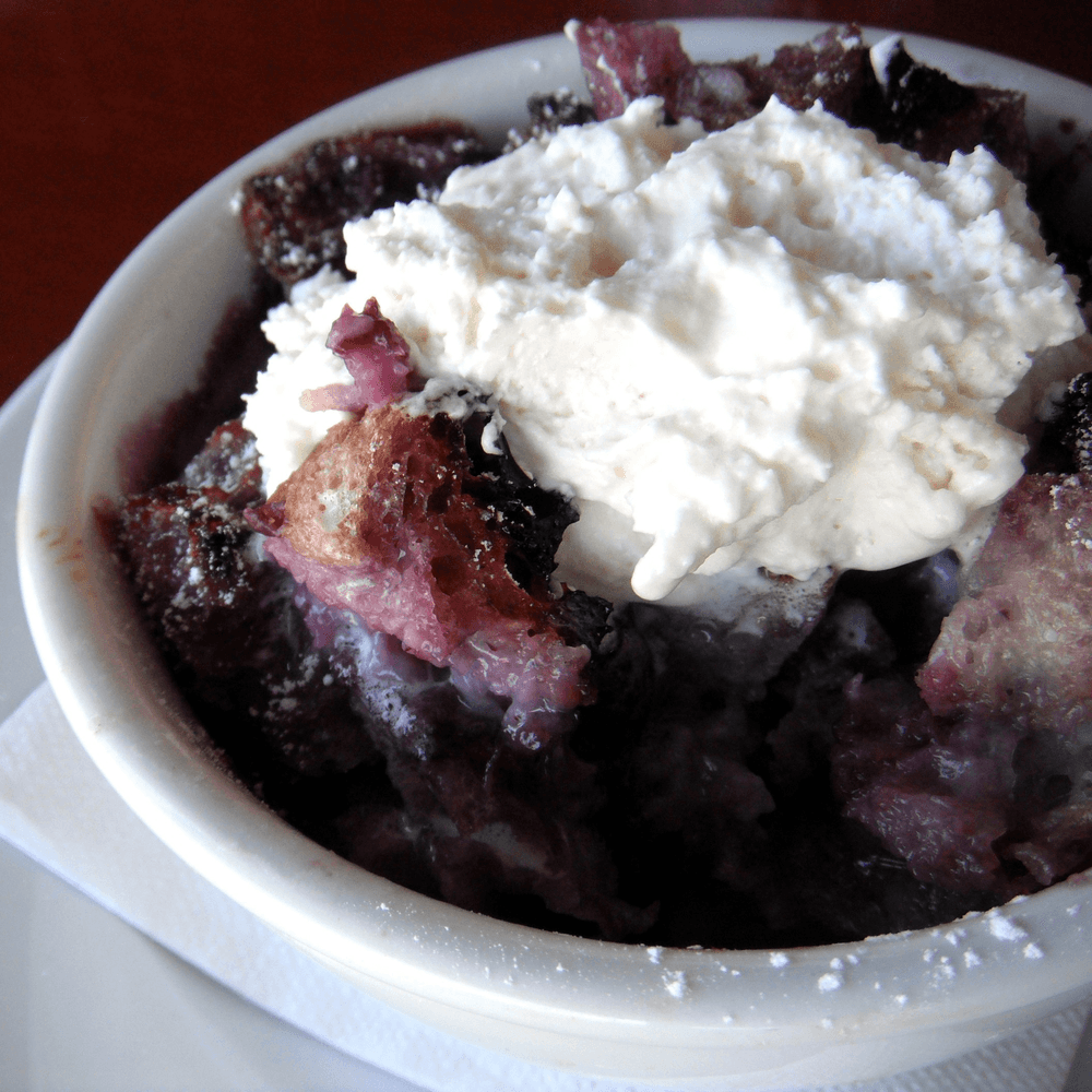 Warm Blueberry-Lemon Bread Pudding
