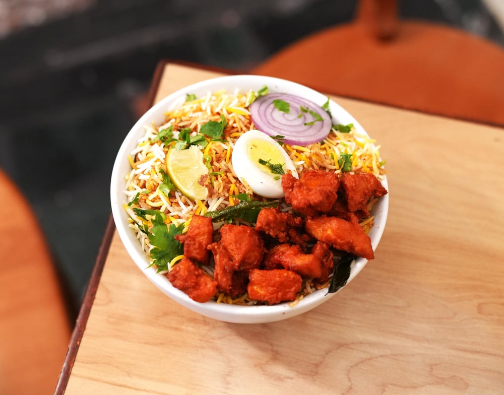 Hyderabadi Special Boneless Chicken 65 Biryani