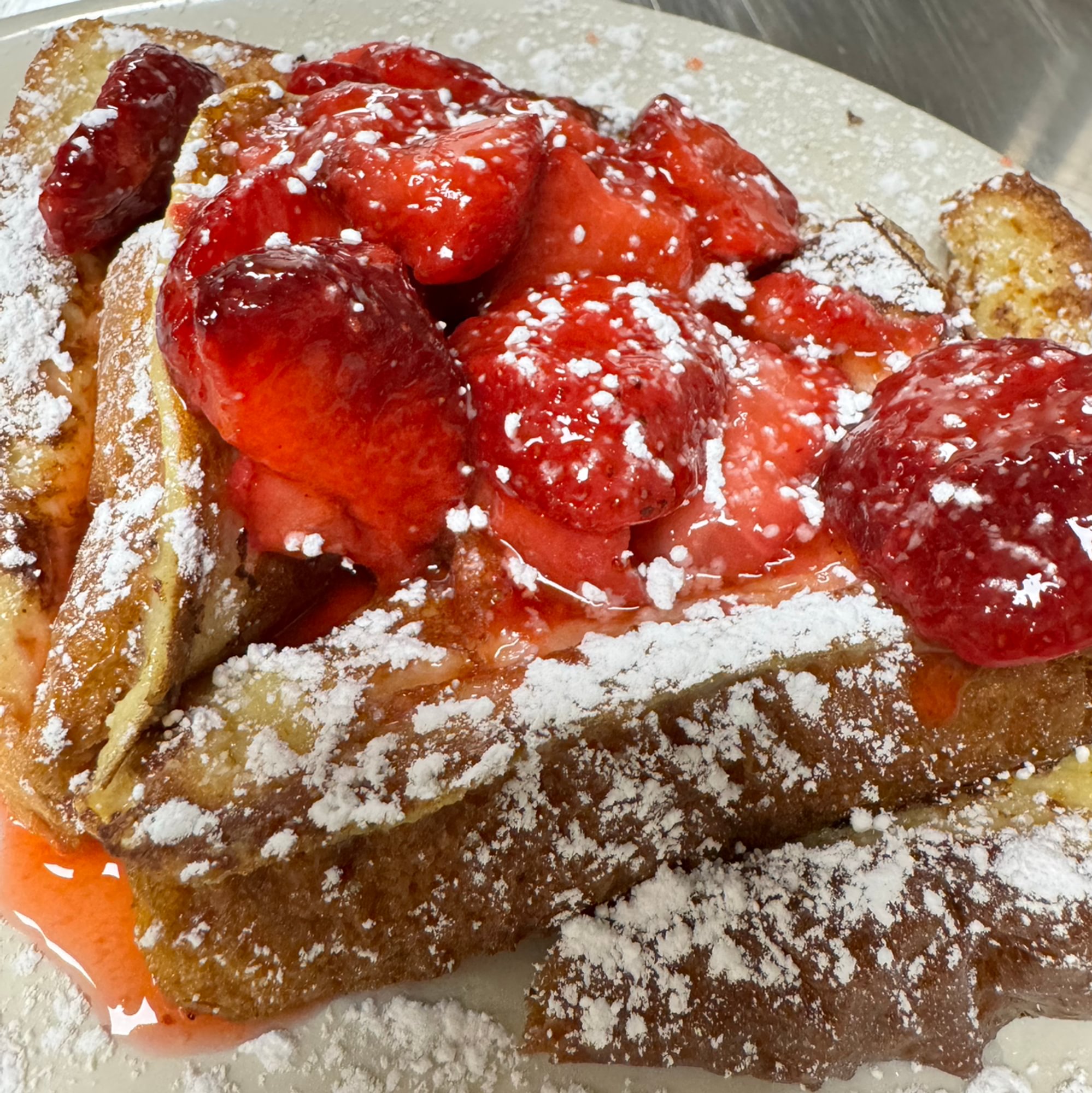 White Chocolate Strawberry French Toast Platter