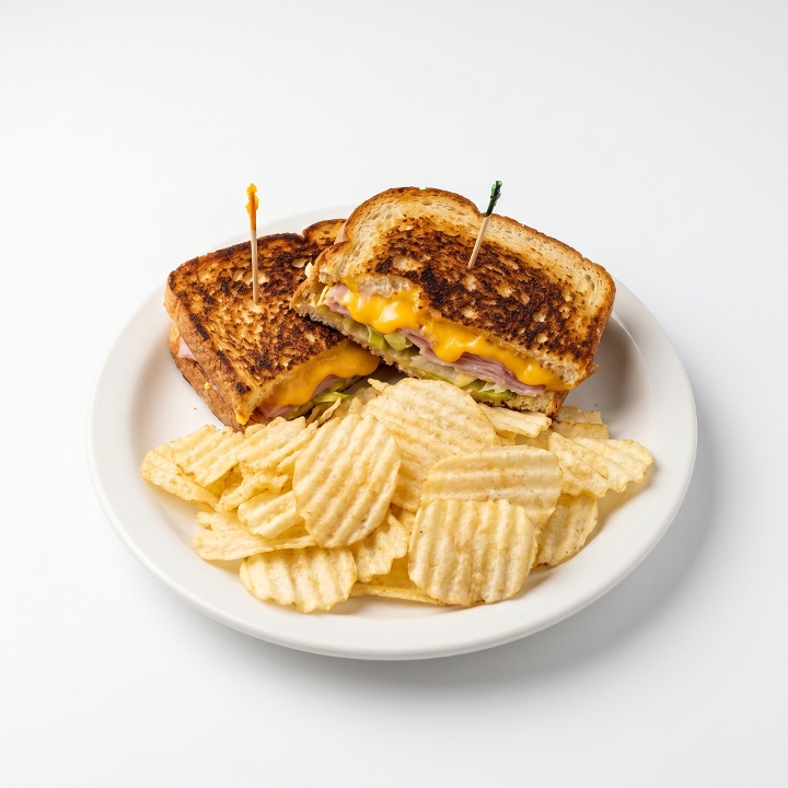Grilled Ham & Cheese Sandwich & Chips