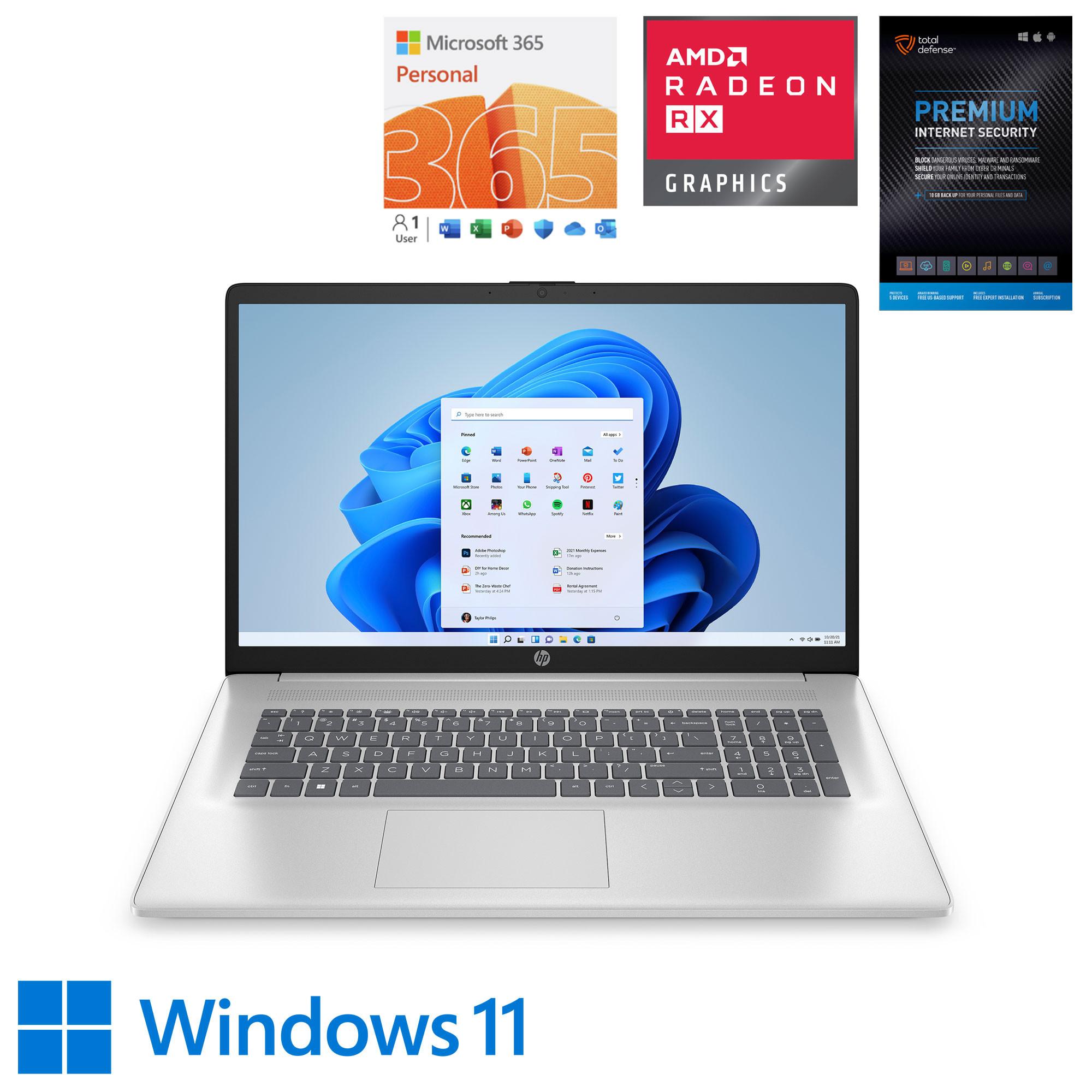 HP 17"  Laptop w/ Total Defense Internet Security & Microsoft 365