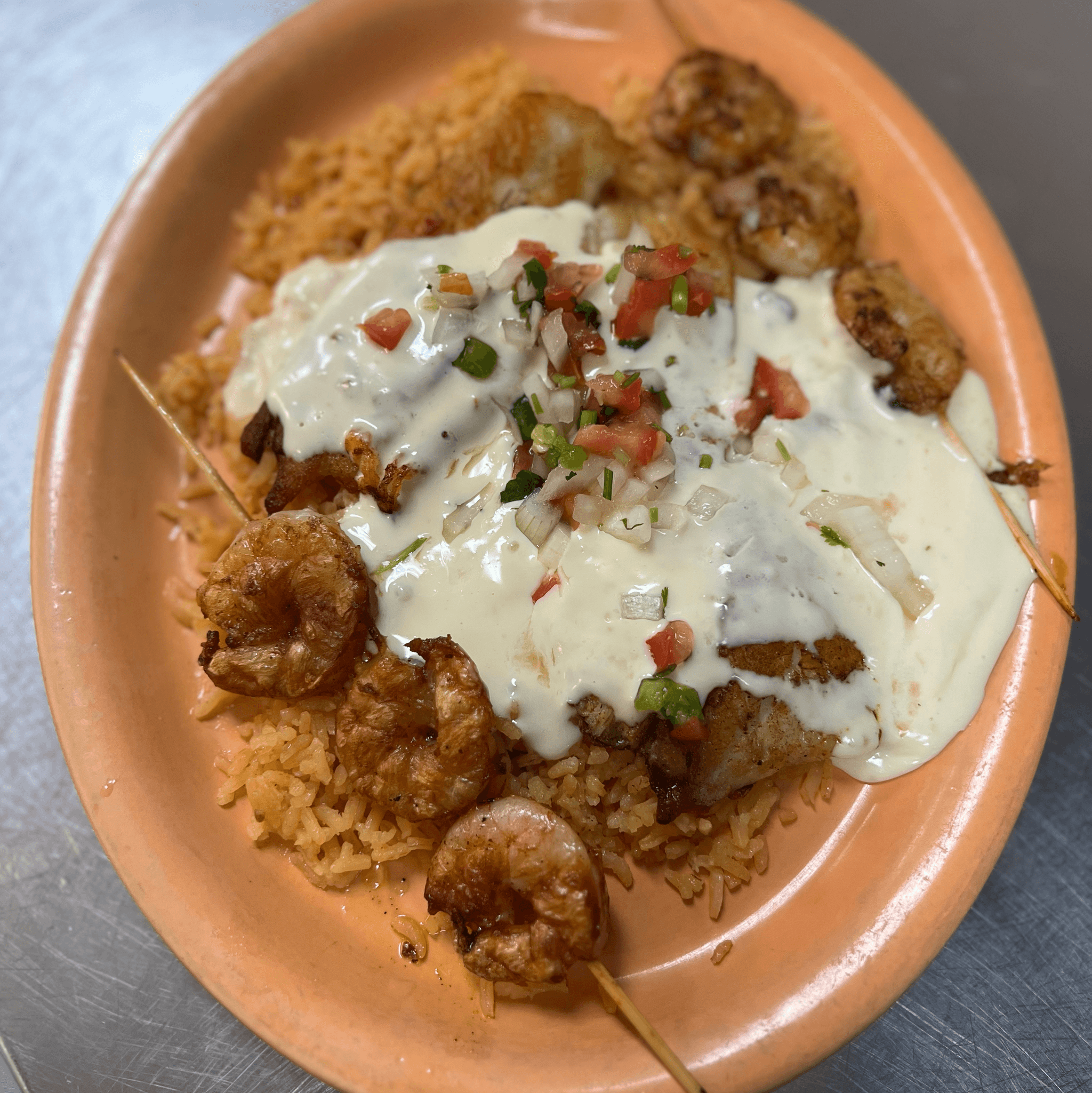Tilapia & Shrimp Con Arroz