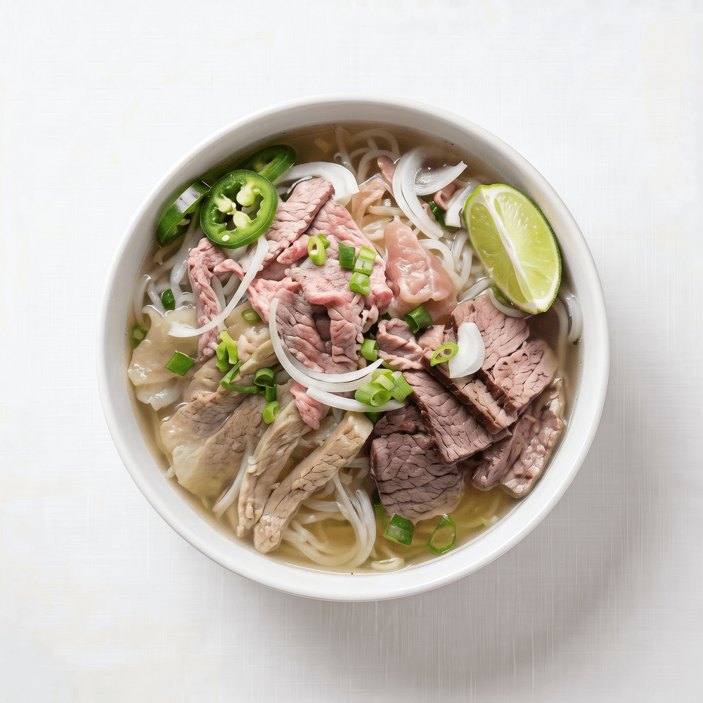 Tái Chín Sách (Rare Steak, Brisket, Tripe)