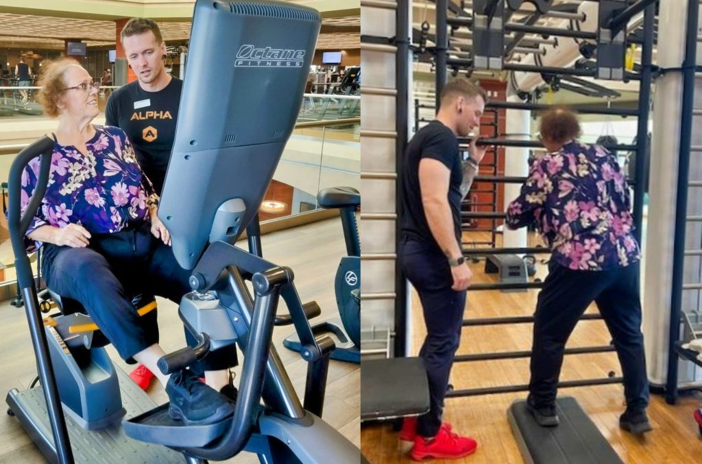Maureen Hagar works out