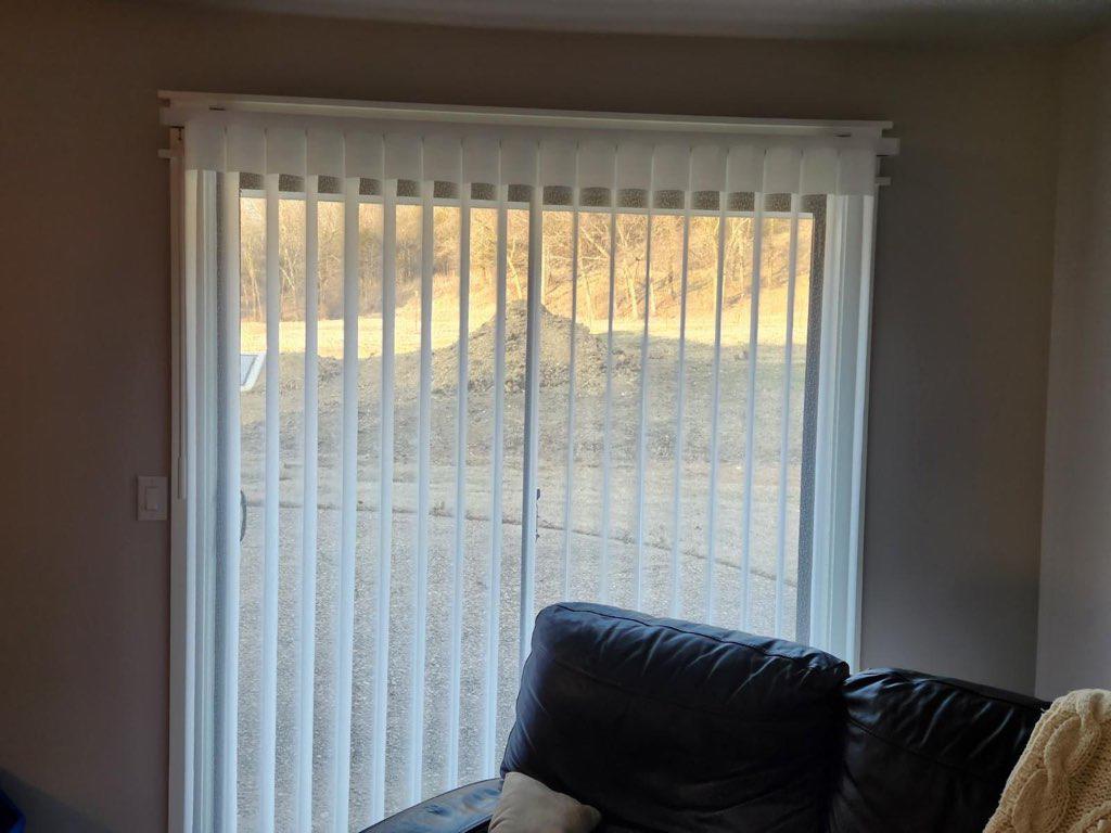 Smart Drapes by Budget Blinds of Owasso are perfect for sliding glass doors in Inola, OK as they easily move to the side or walk right through the fabric slats. The choice is yours.