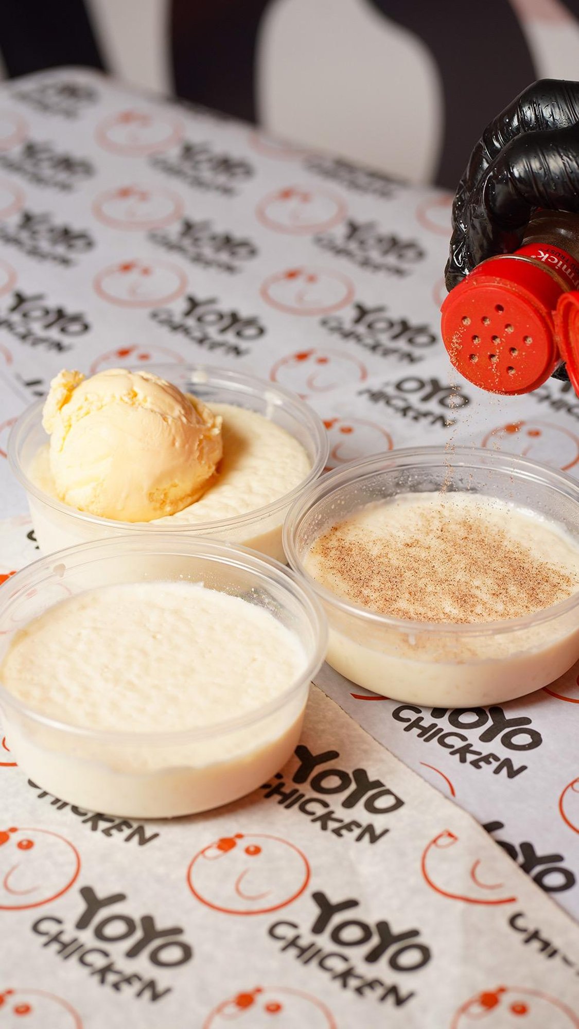 Rice Pudding with Vanilla Ice Cream