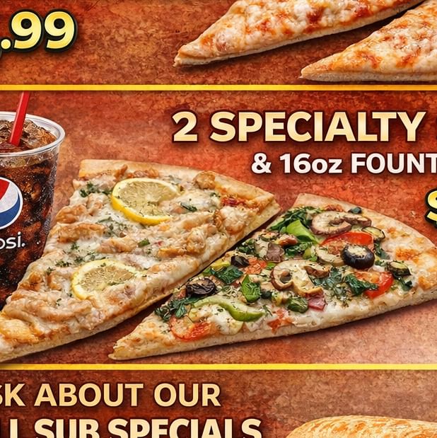 2 Pepperoni Slices & Fountain Soda