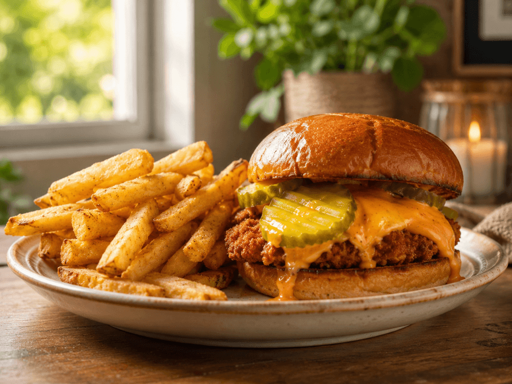 1 Hot Chicken Sandwich w Fries