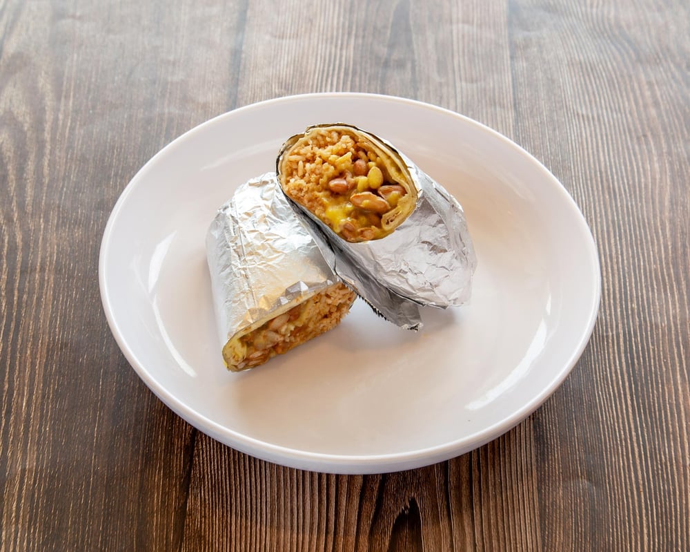 Cheezy Bean and Rice Burrito