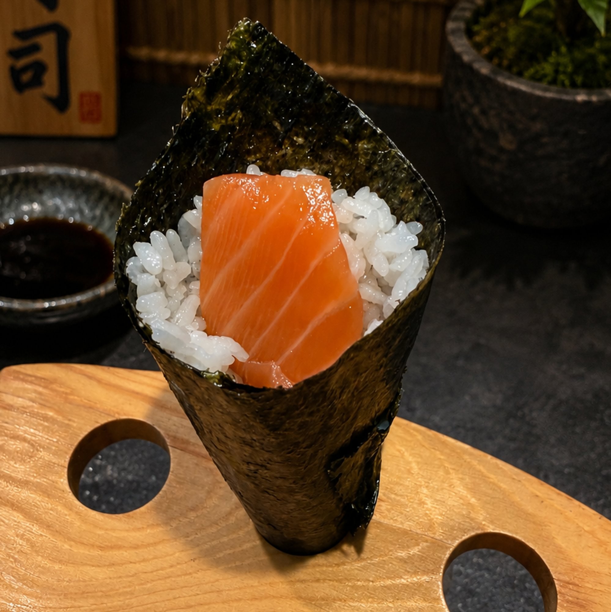 Salmon hand roll