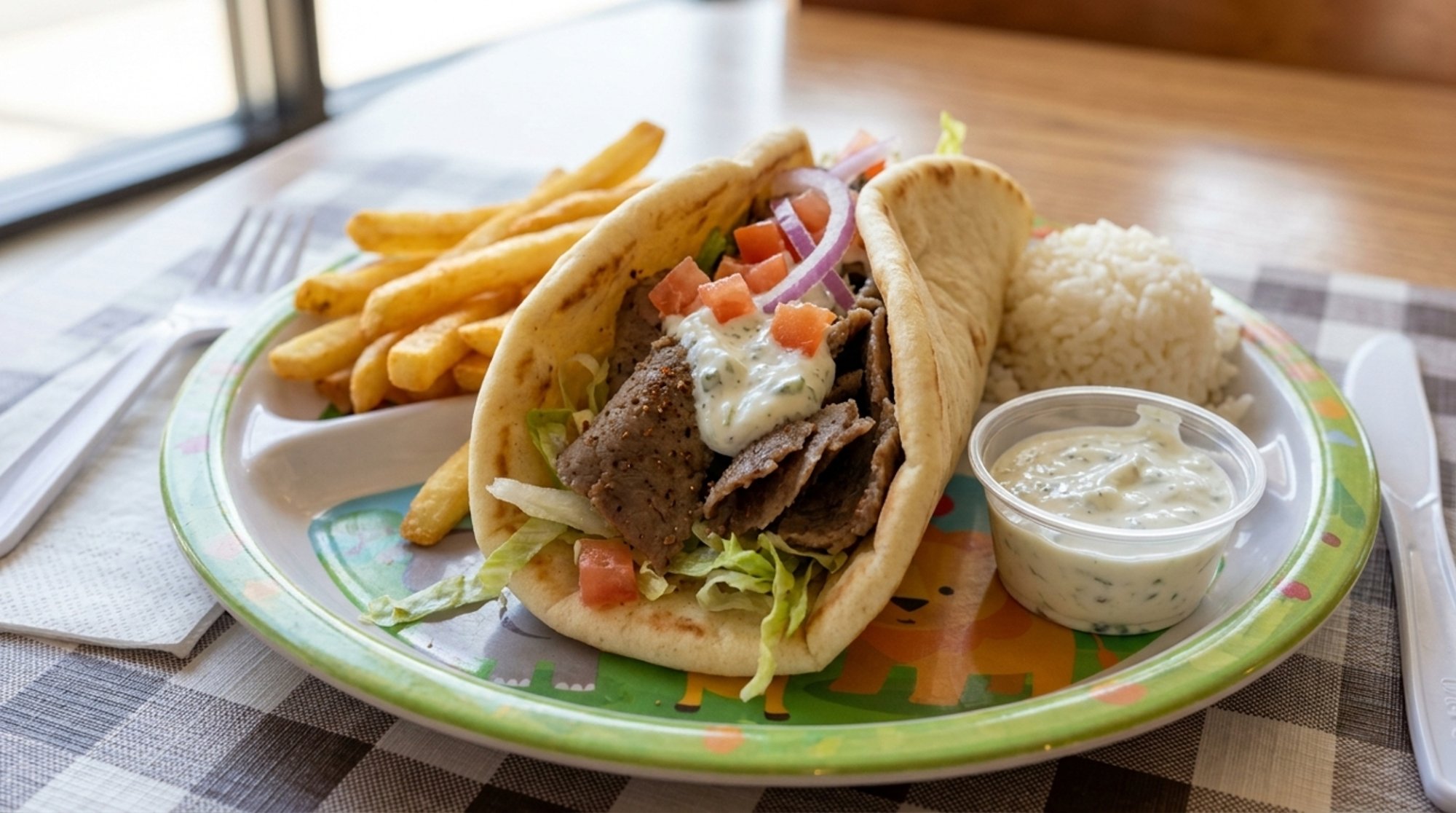 KIDS GYRO SW WITH KIDS FRIES/RICE