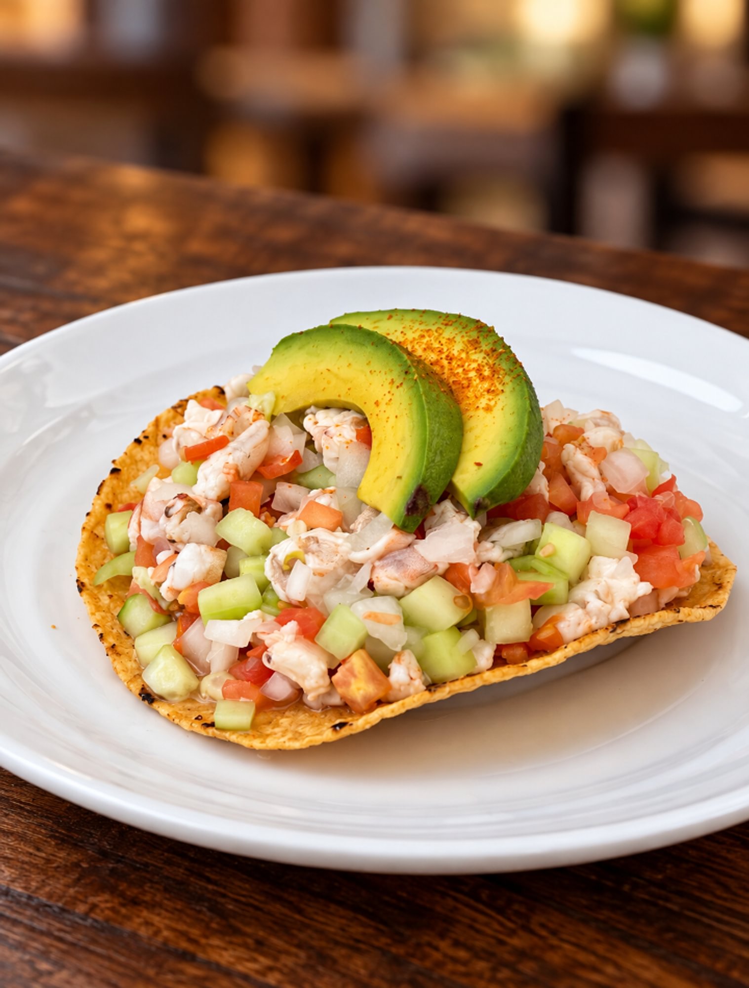 Tostada Ceviche De Camaron