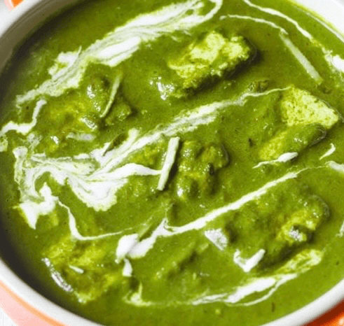 Palak Paneer Curry With Rice